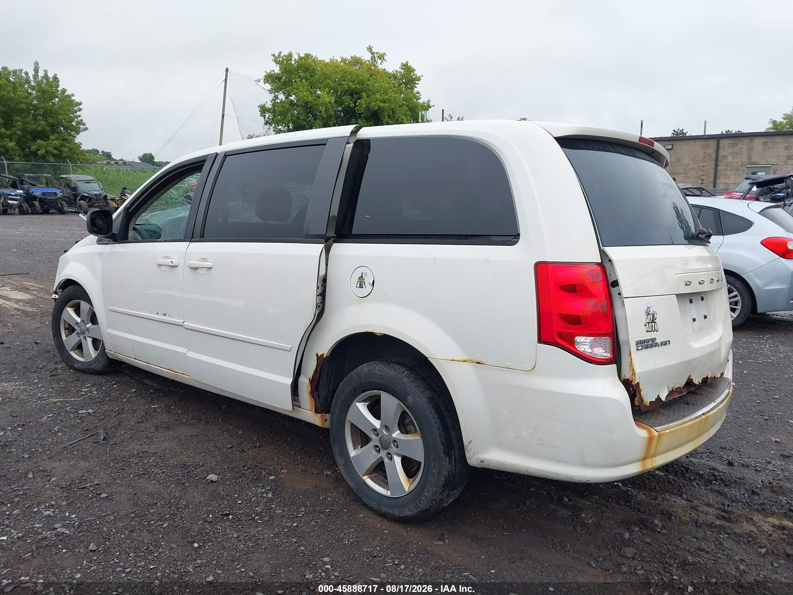 2013 Dodge Grand Caravan Se White vin: 2C4RDGBG4DR654316