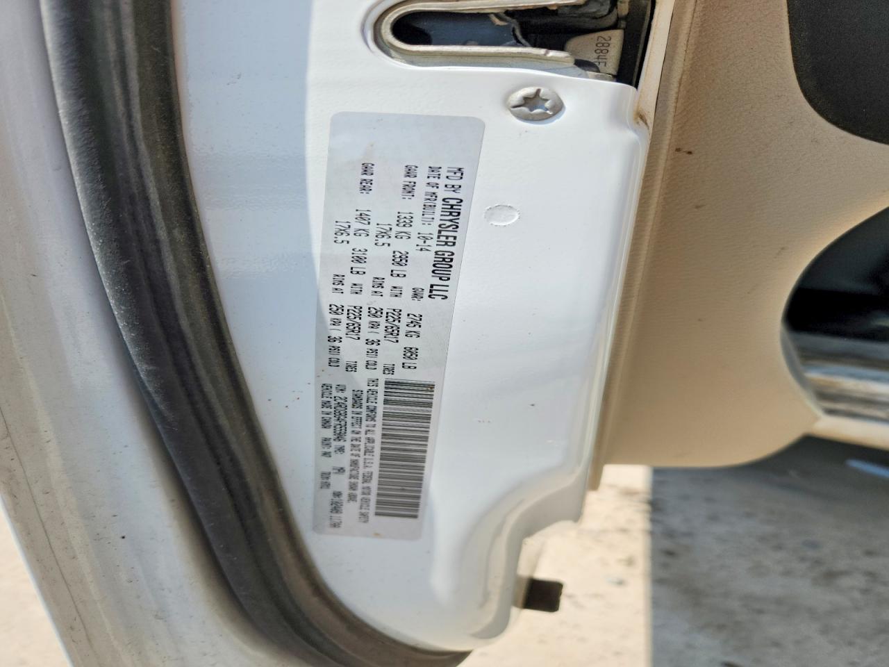 2015 Dodge Grand Caravan Se White vin: 2C4RDGBG4FR559046