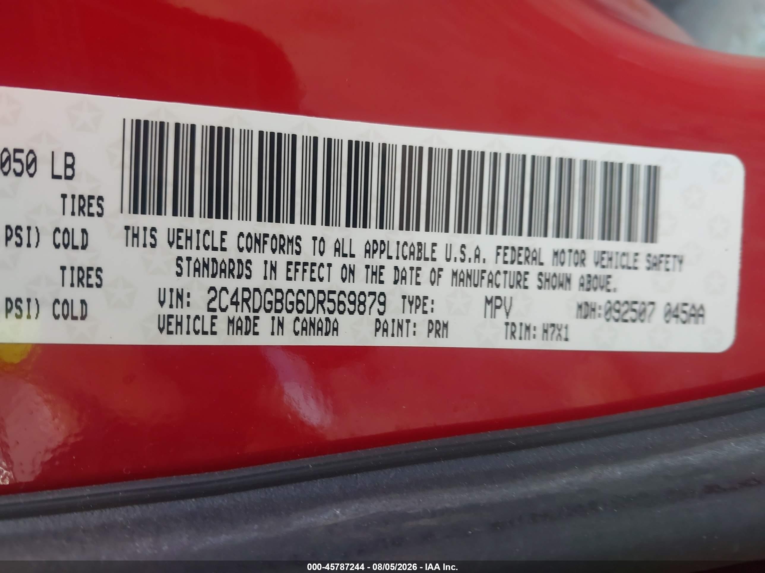 2013 Dodge Grand Caravan Se Red vin: 2C4RDGBG6DR569879