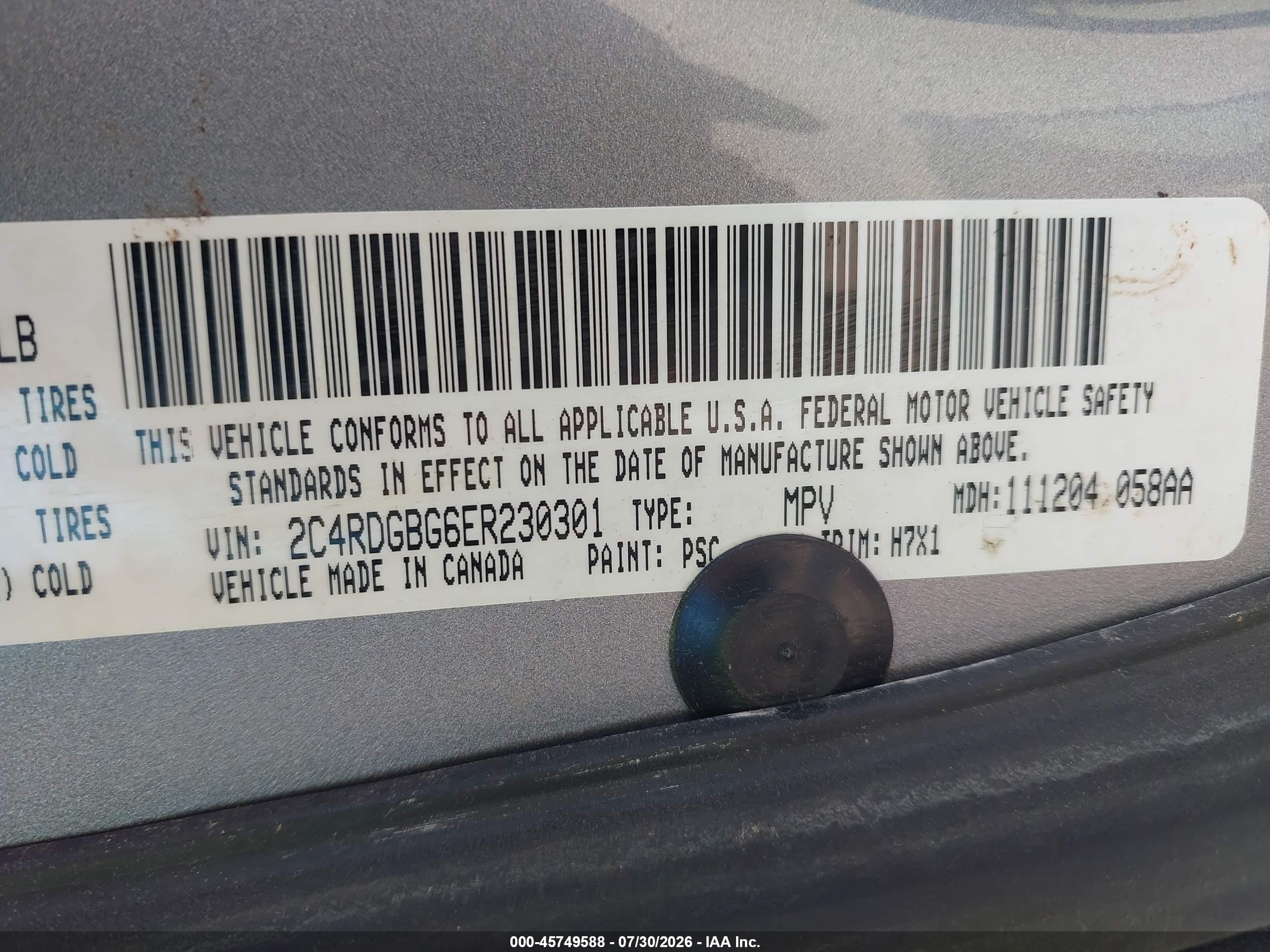 2014 Dodge Grand Caravan American Value Pkg Silver vin: 2C4RDGBG6ER230301