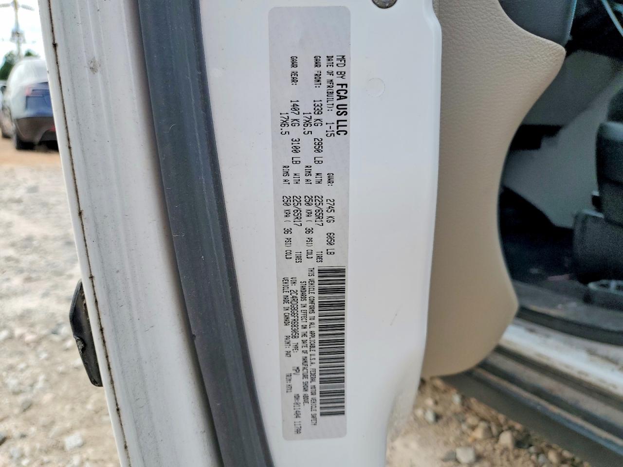 2015 Dodge Grand Caravan Se White vin: 2C4RDGBG6FR683058