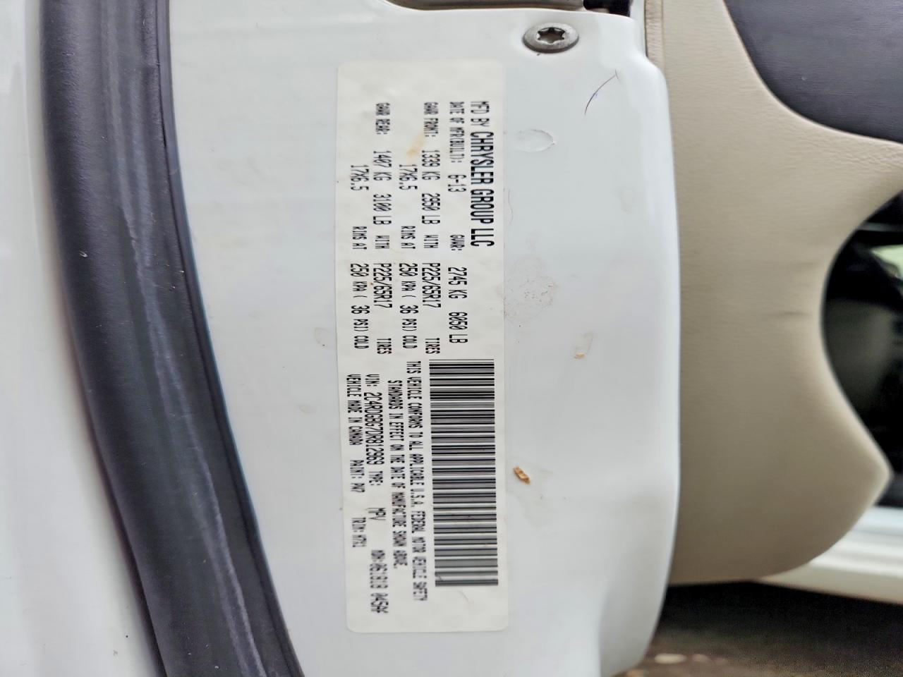 2013 Dodge Grand Caravan Se White vin: 2C4RDGBG7DR812969