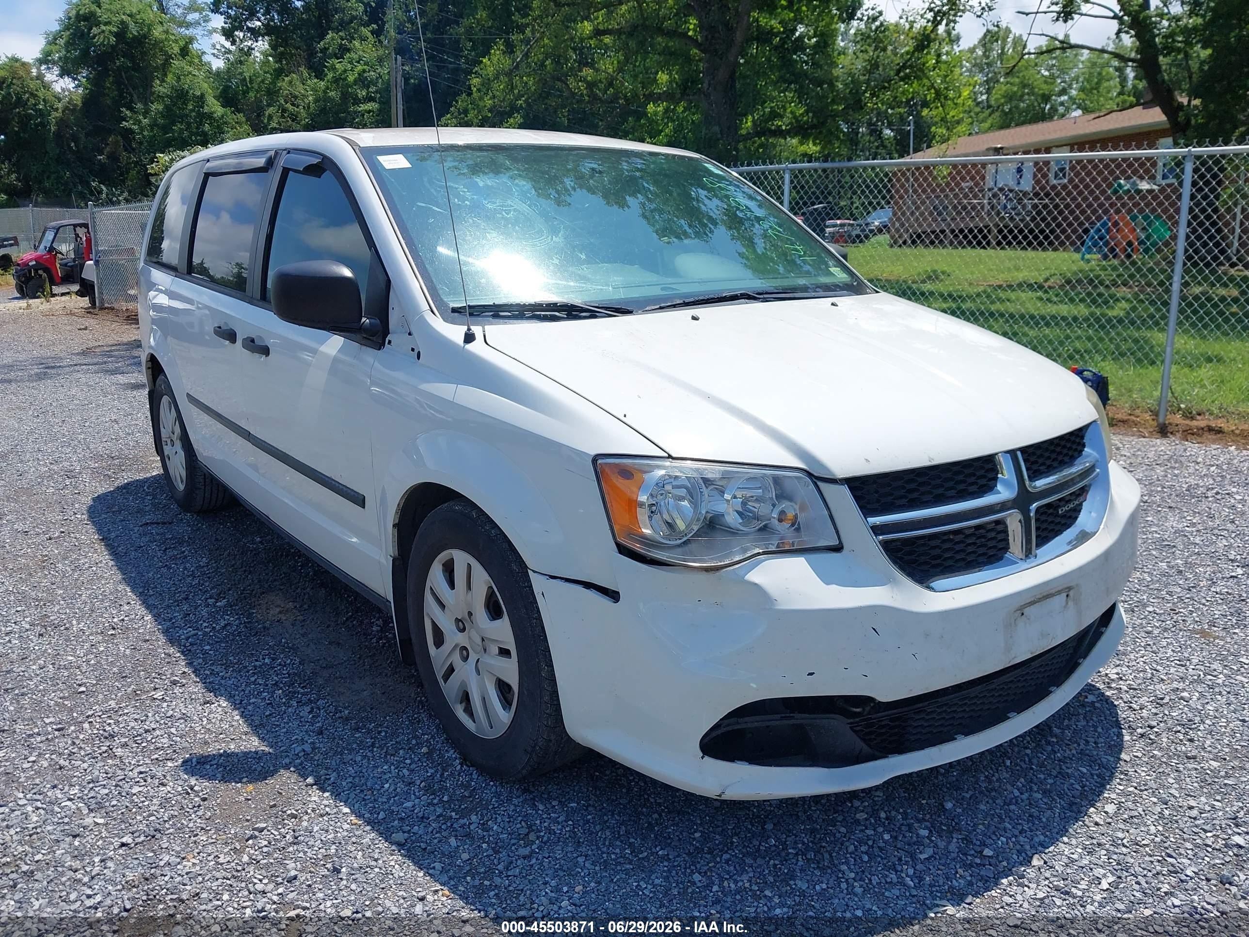 2014 Dodge Grand Caravan American Value Pkg White vin: 2C4RDGBG7ER459487