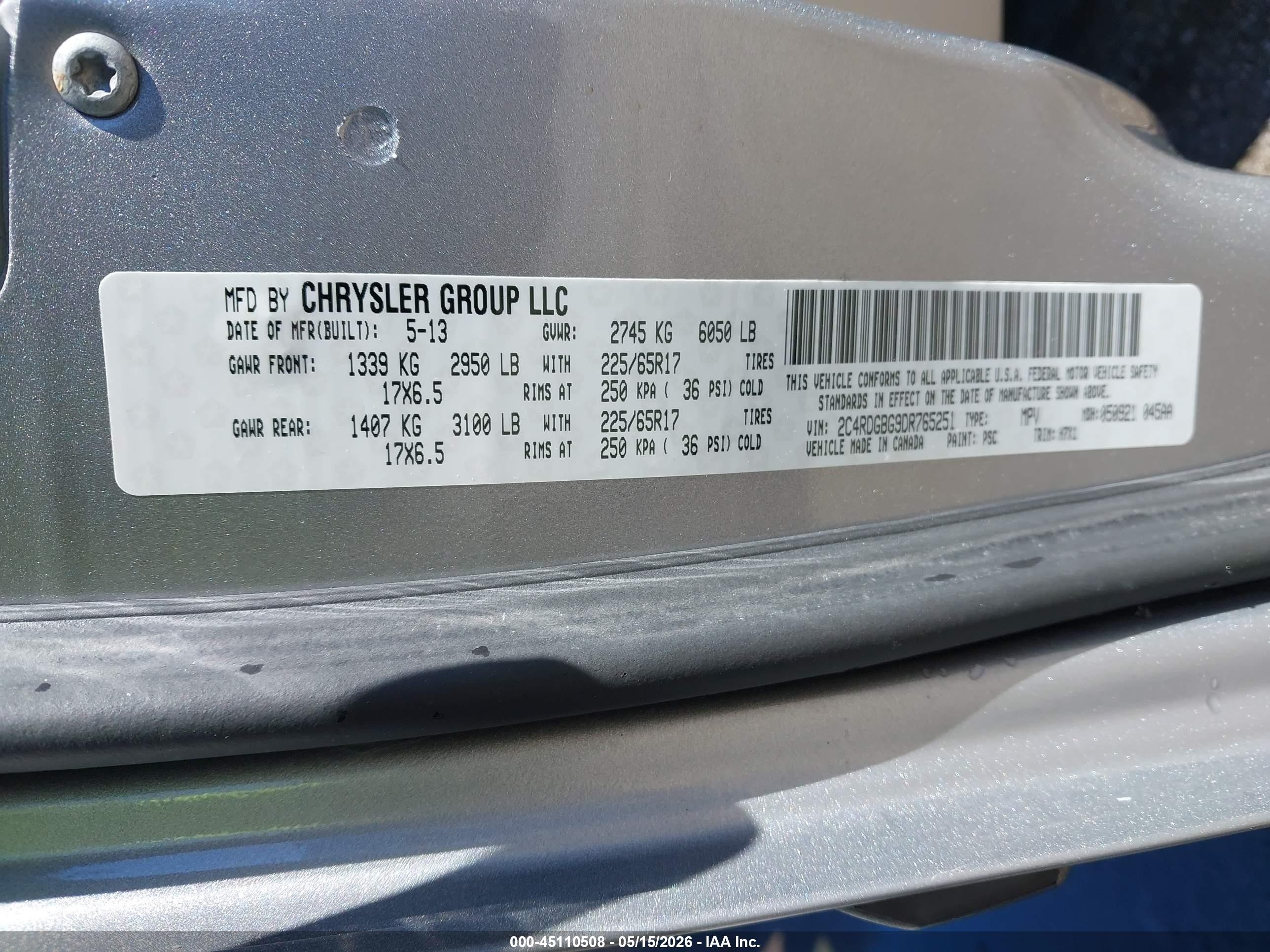 2013 Dodge Grand Caravan American Value Pkg Silver vin: 2C4RDGBG9DR765251