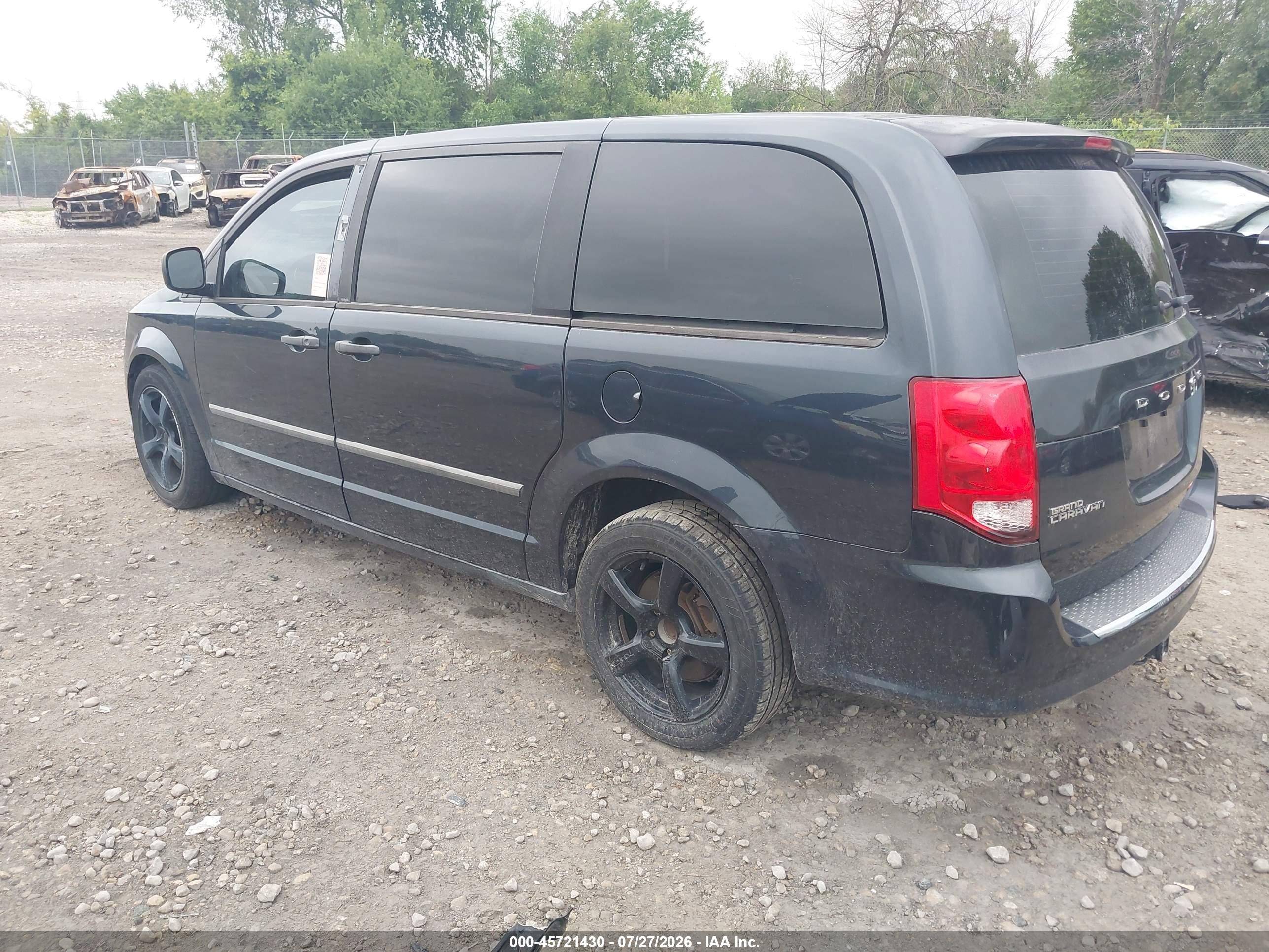 2013 Dodge Grand Caravan American Value Pkg Black vin: 2C4RDGBG9DR819972