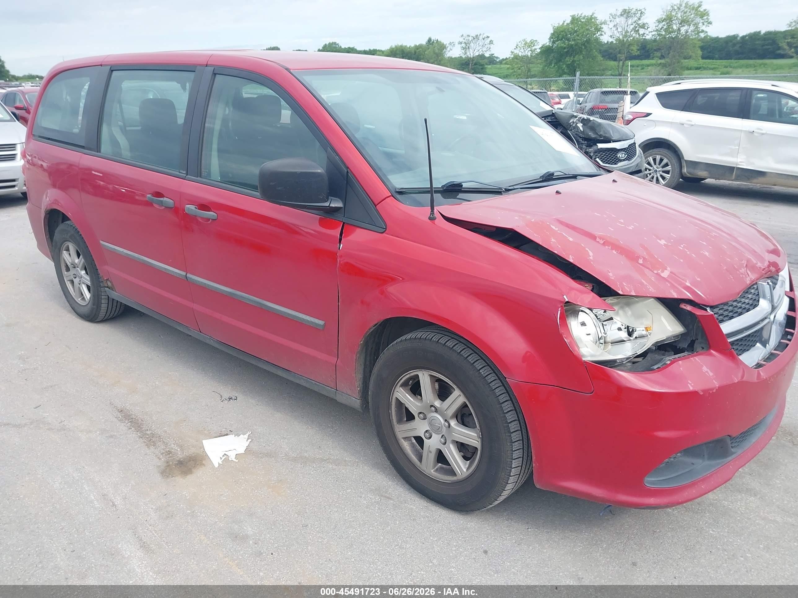 2013 Dodge Grand Caravan American Value Pkg Red vin: 2C4RDGBGXDR543785