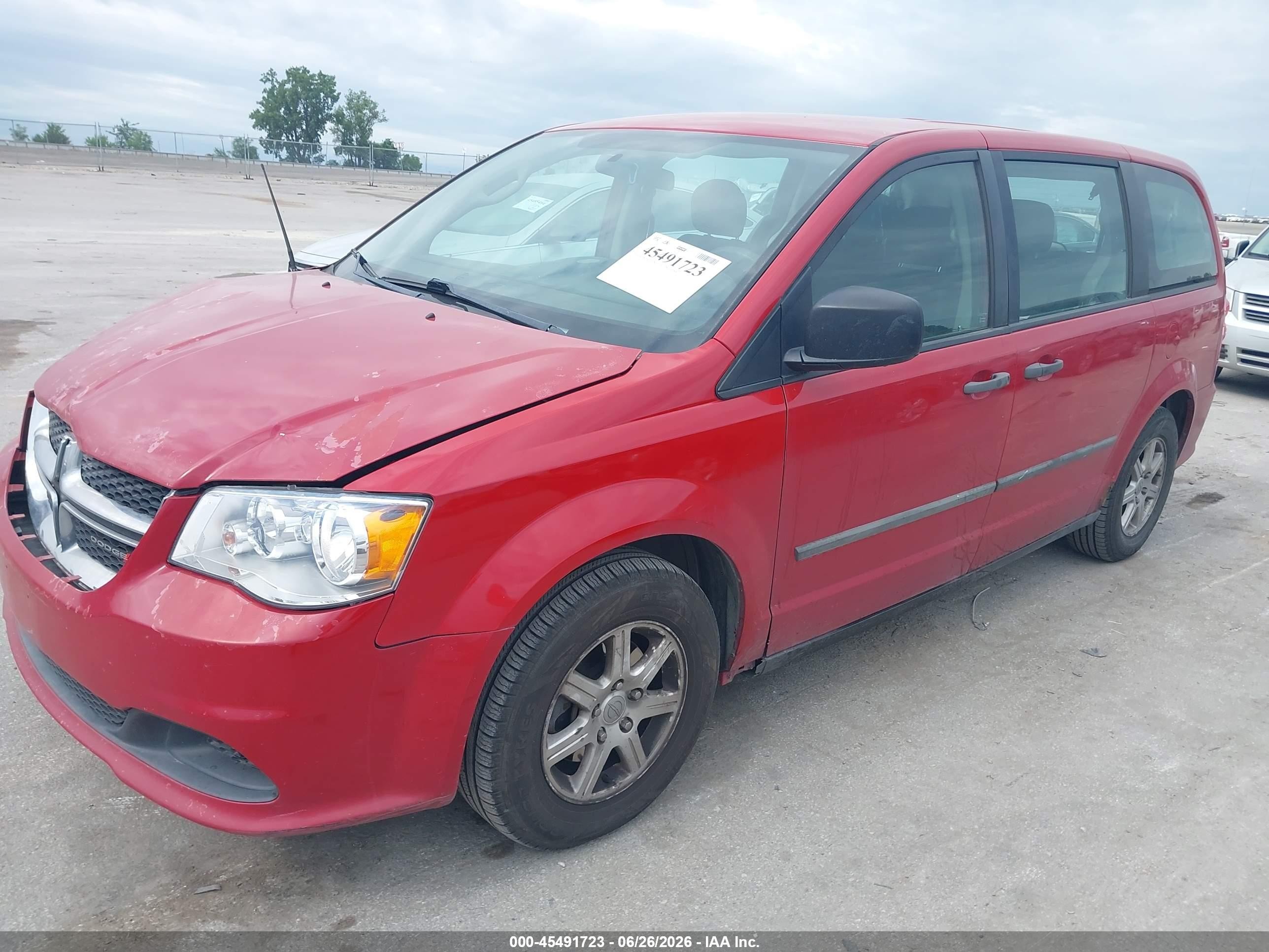 2013 Dodge Grand Caravan American Value Pkg Red vin: 2C4RDGBGXDR543785