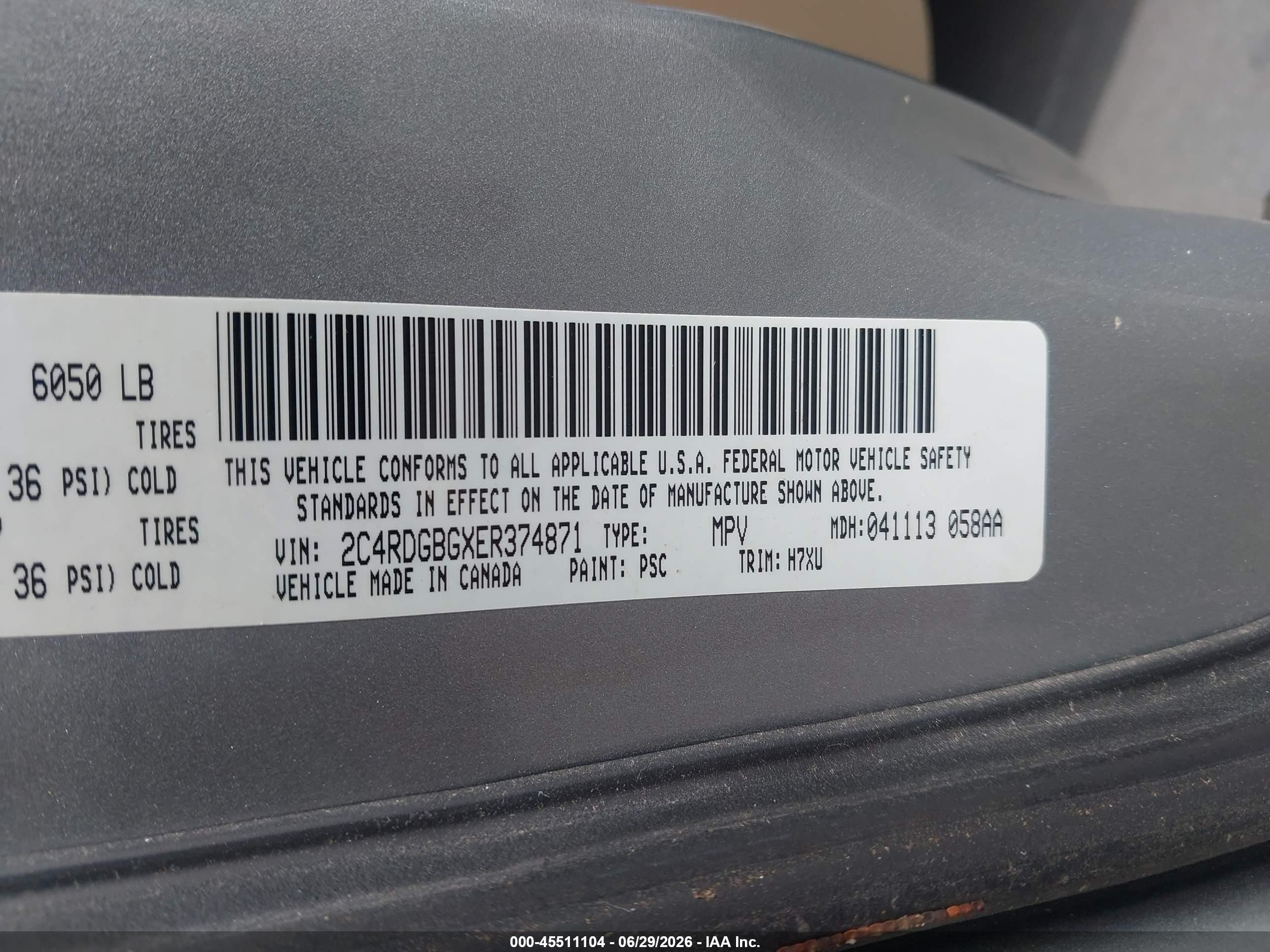2014 Dodge Grand Caravan Se Gray vin: 2C4RDGBGXER374871