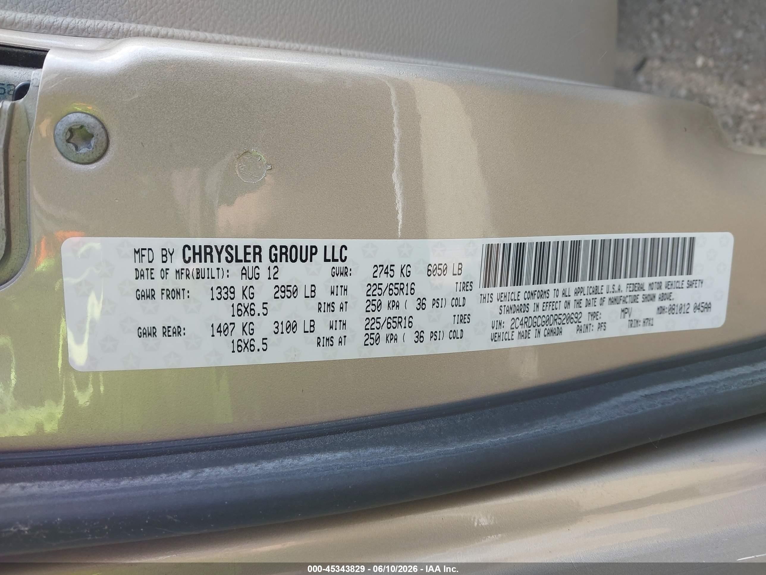 2013 Dodge Grand Caravan Sxt Gold vin: 2C4RDGCG0DR520692