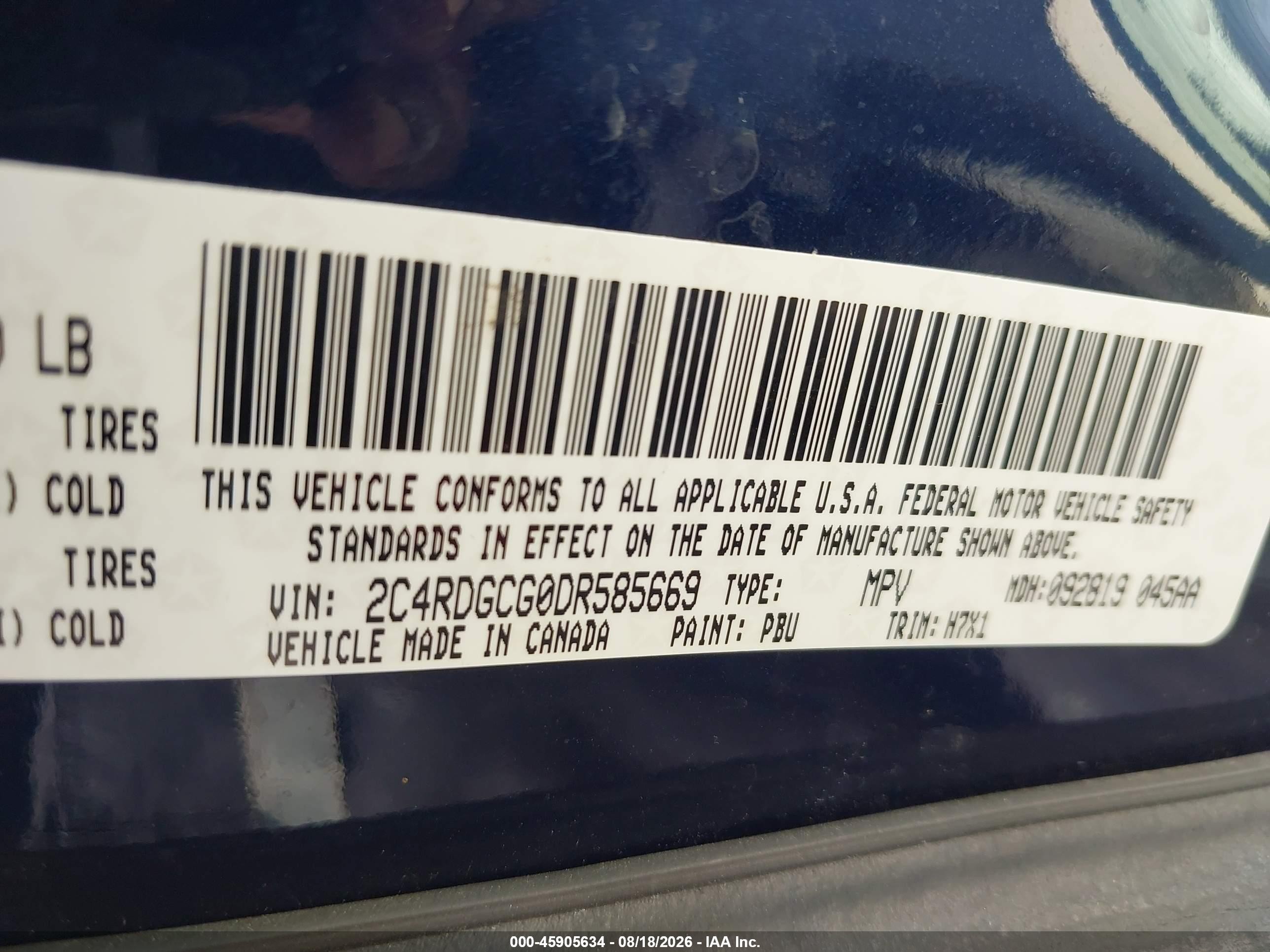2013 Dodge Grand Caravan Sxt Blue vin: 2C4RDGCG0DR585669