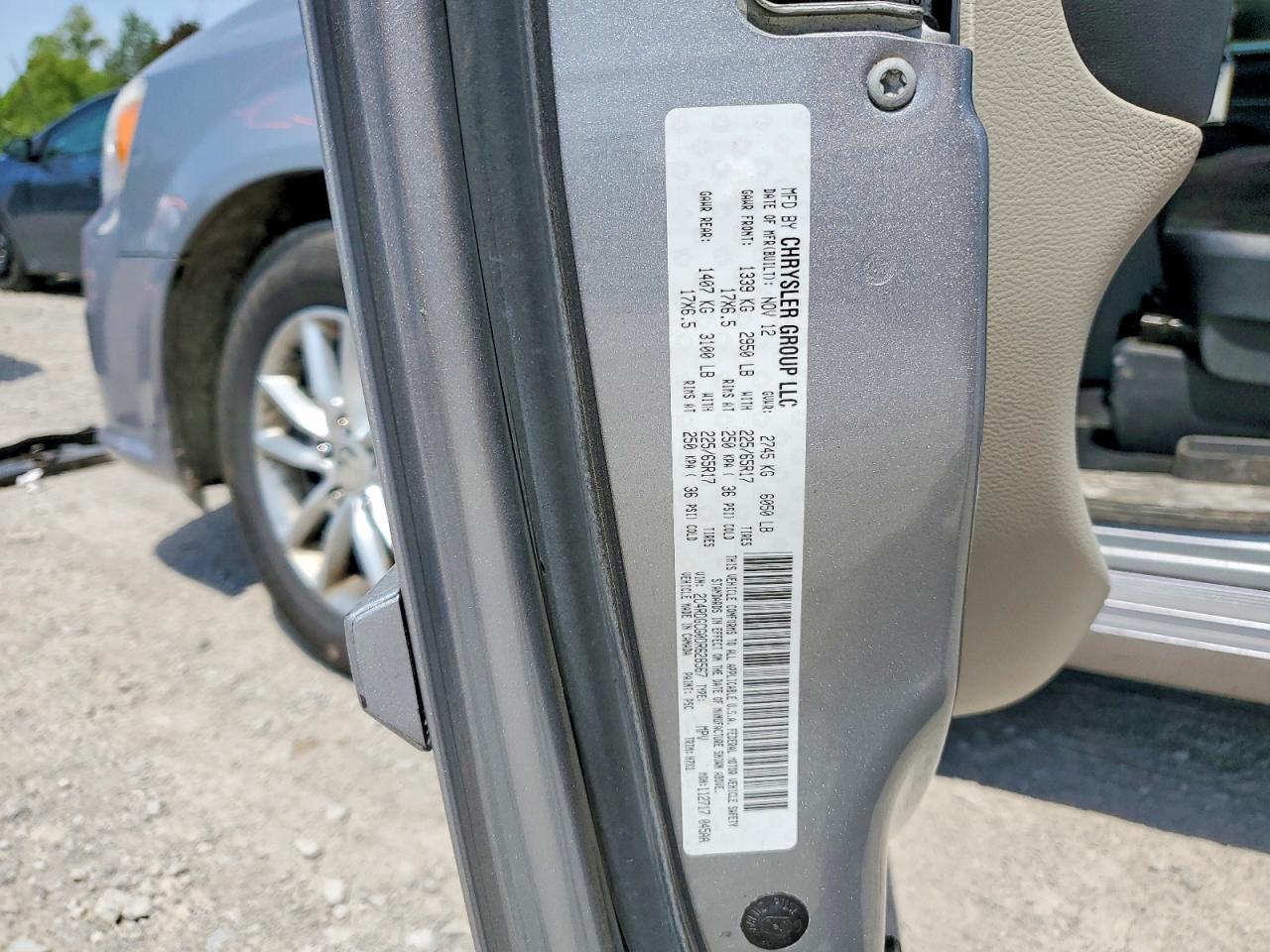 2013 Dodge Grand Caravan Sxt Gray vin: 2C4RDGCG0DR628567