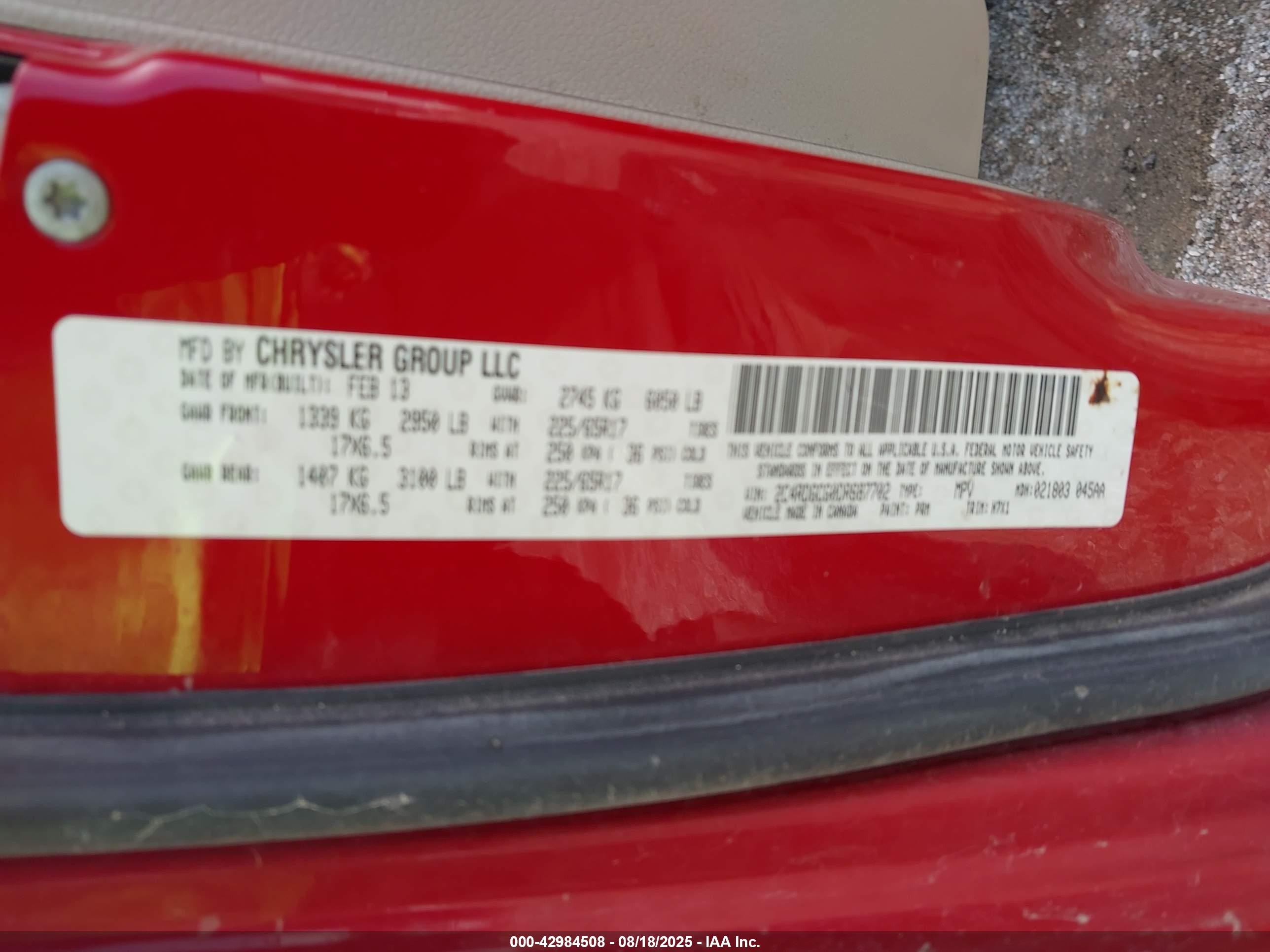 2013 Dodge Grand Caravan Sxt Red vin: 2C4RDGCG0DR687702