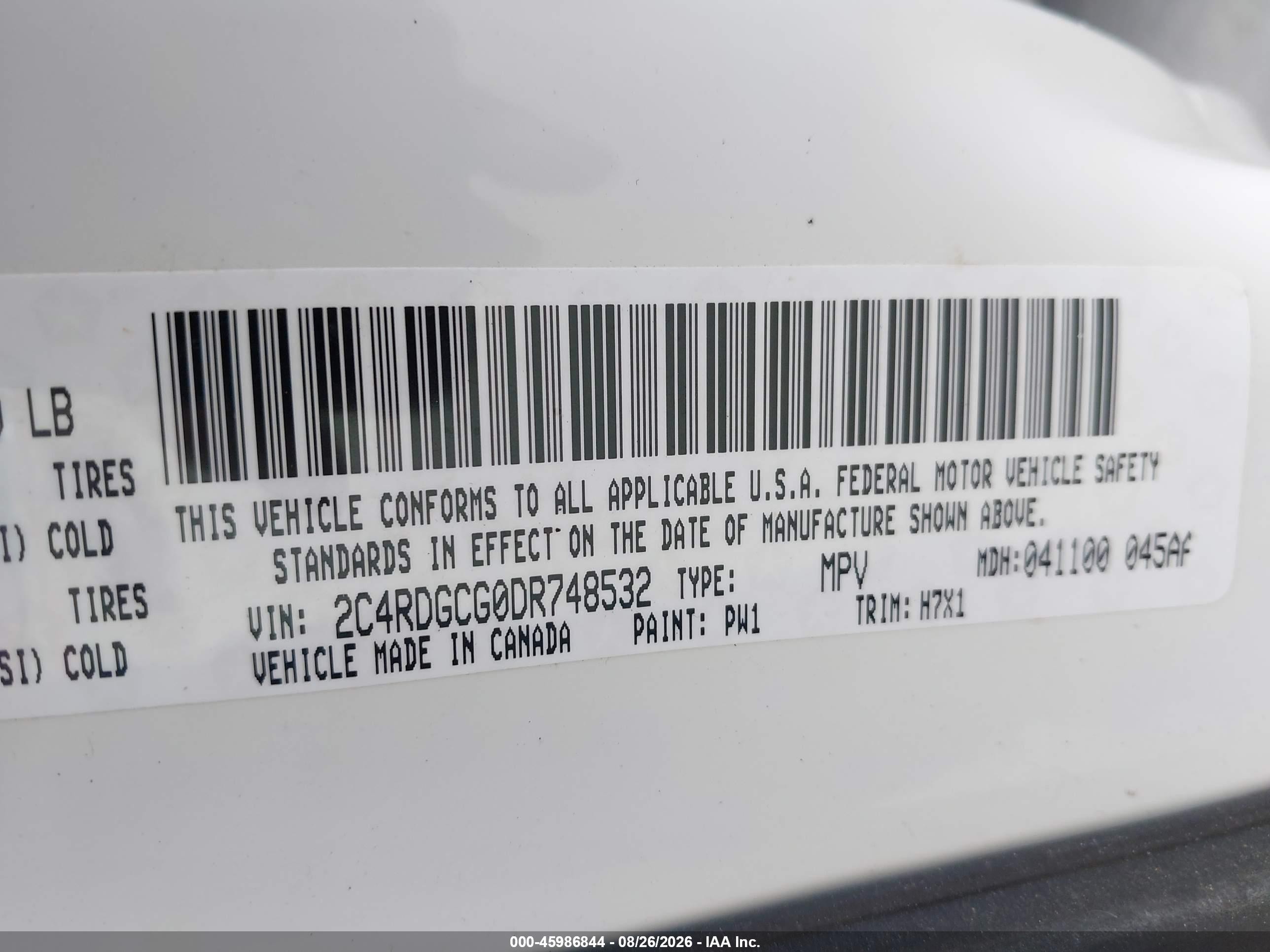 2013 Dodge Grand Caravan Sxt Белый vin: 2C4RDGCG0DR748532