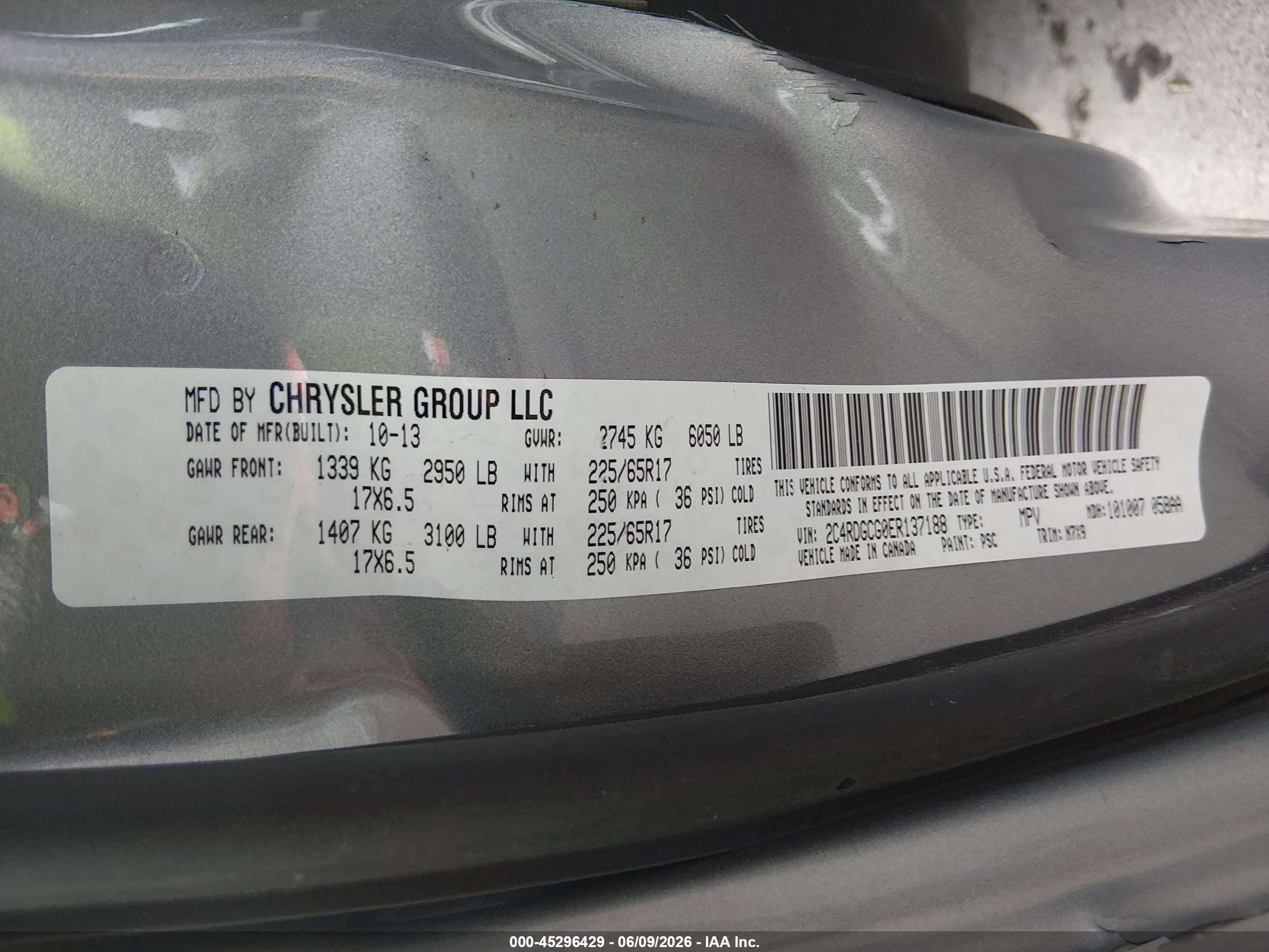 2014 Dodge Grand Caravan Sxt Серый vin: 2C4RDGCG0ER137188