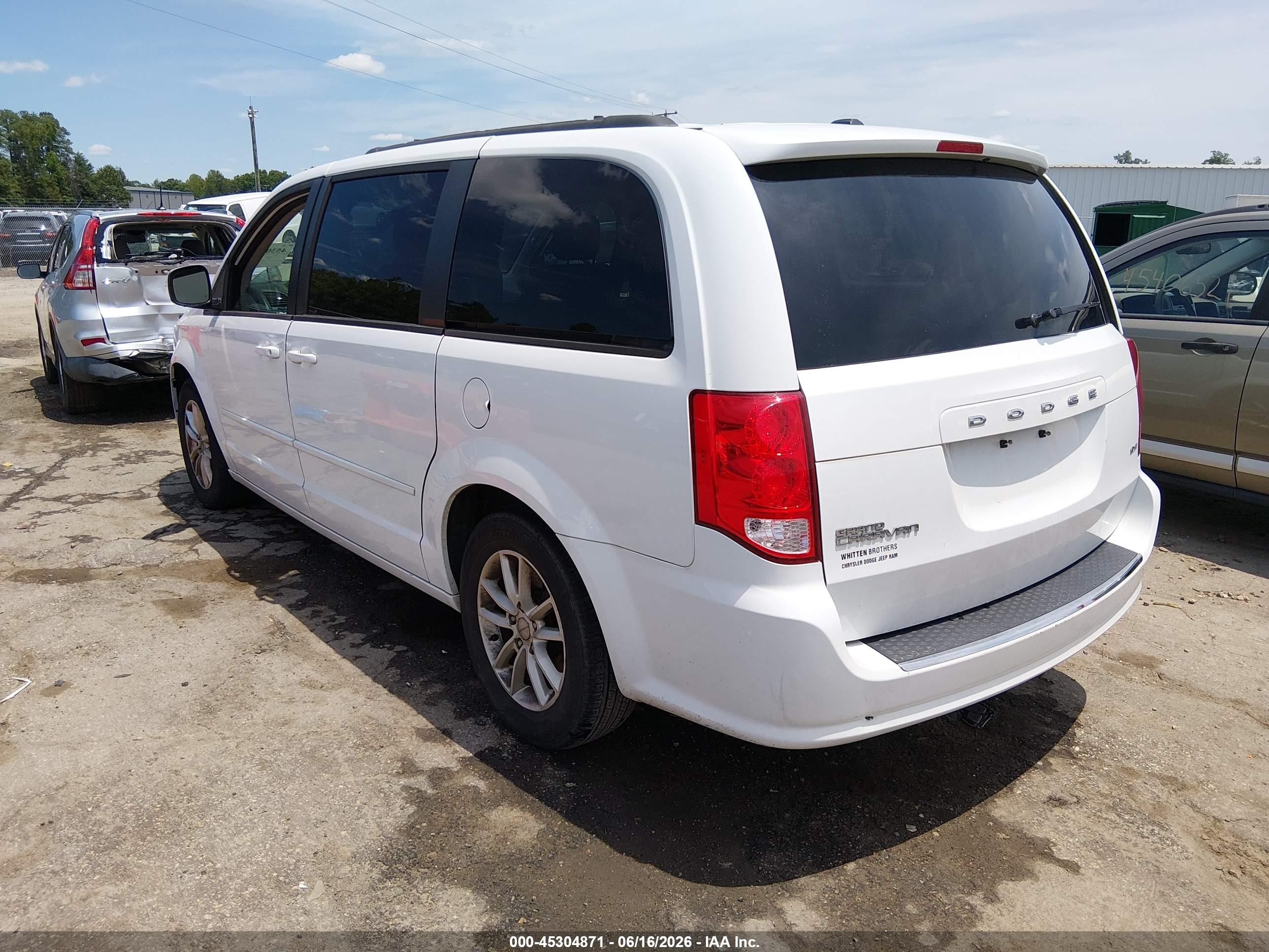 2014 Dodge Grand Caravan Sxt White vin: 2C4RDGCG0ER193776