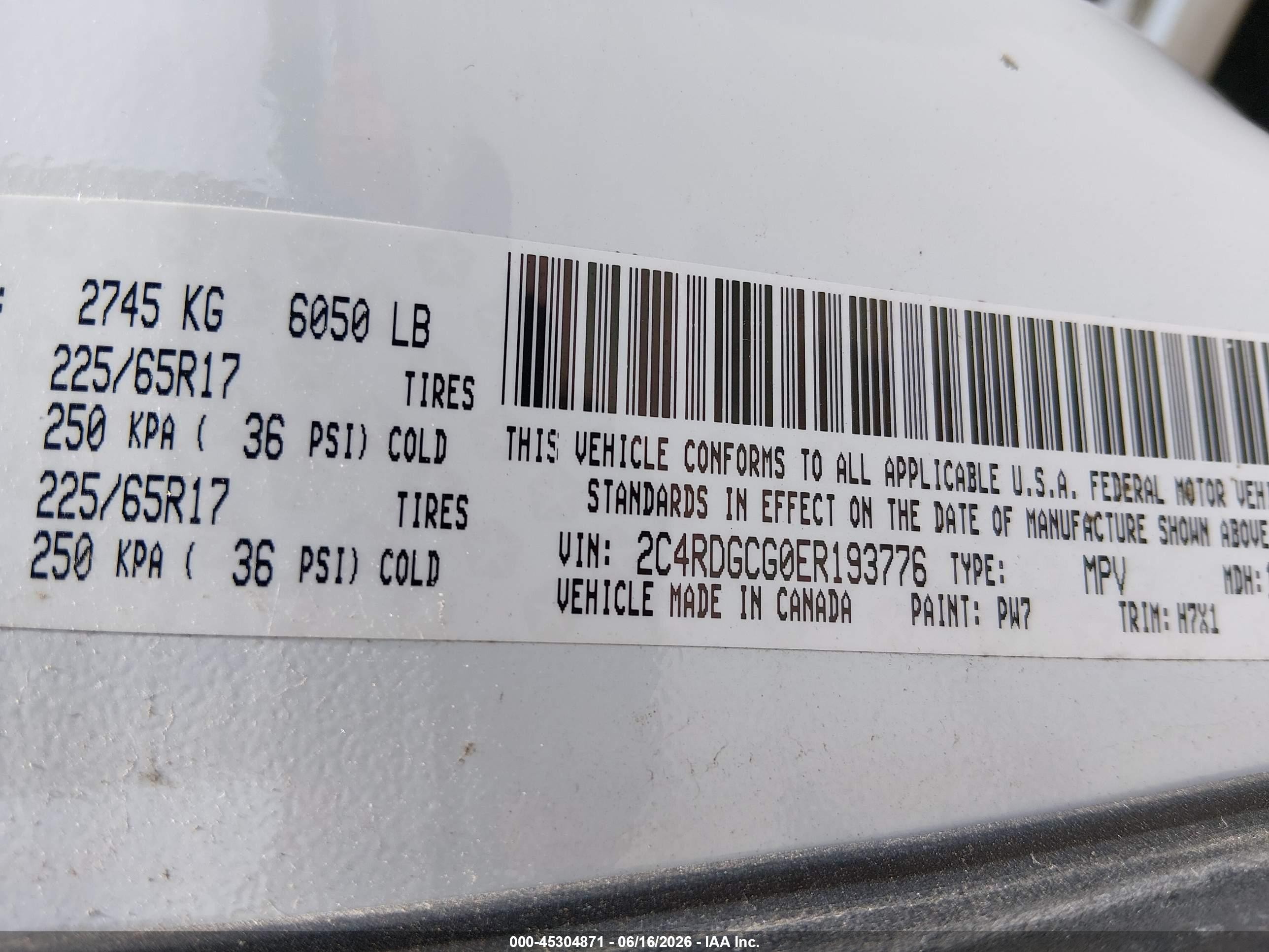 2014 Dodge Grand Caravan Sxt White vin: 2C4RDGCG0ER193776