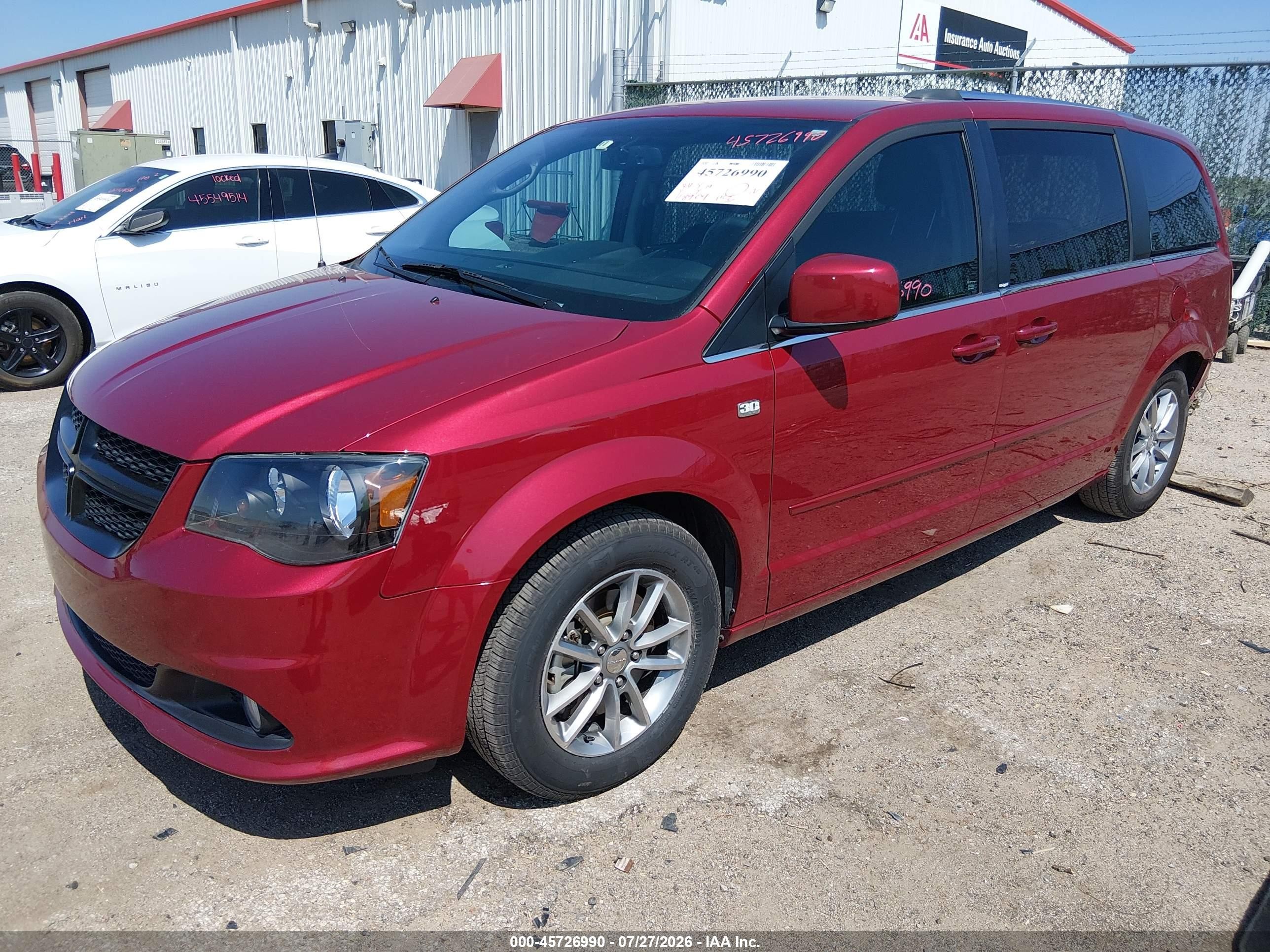 2014 Dodge Grand Caravan Sxt 30th Anniversary Red vin: 2C4RDGCG0ER223441