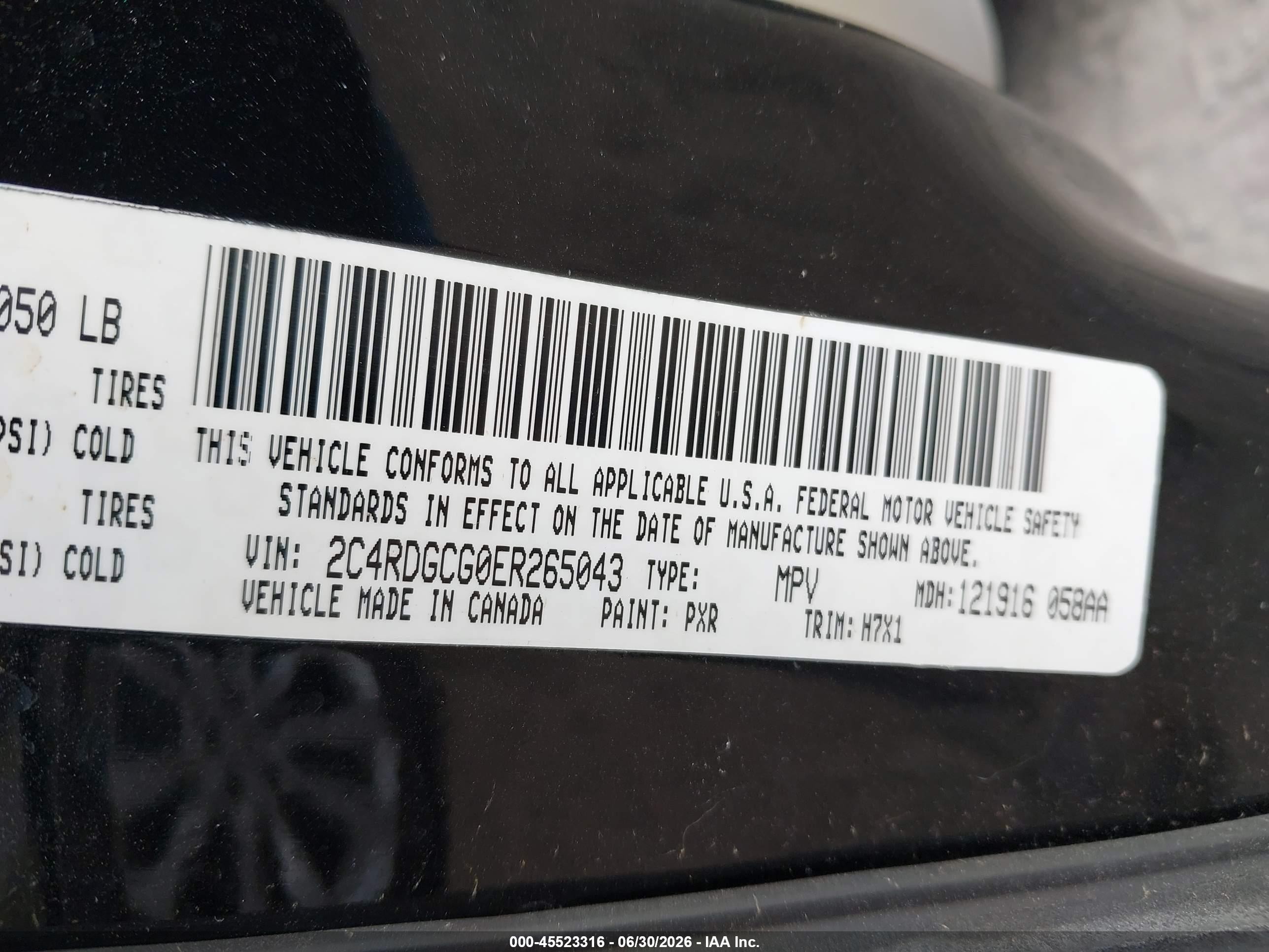 2014 Dodge Grand Caravan Sxt Black vin: 2C4RDGCG0ER265043