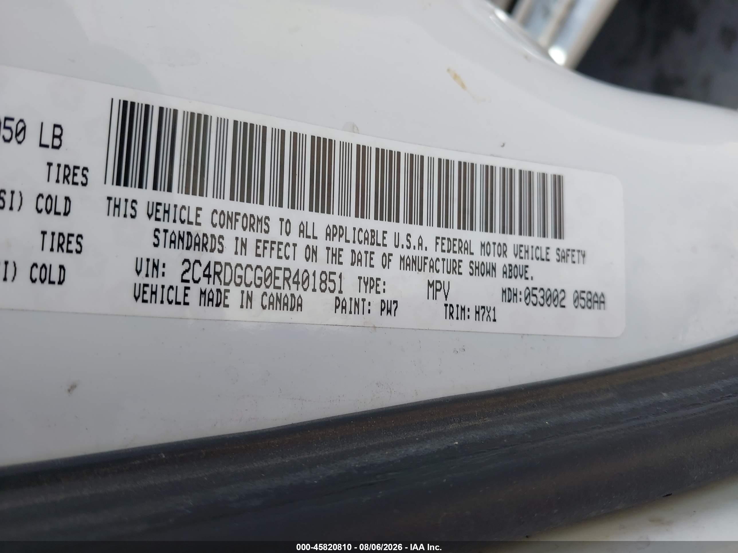 2014 Dodge Grand Caravan Sxt White vin: 2C4RDGCG0ER401851
