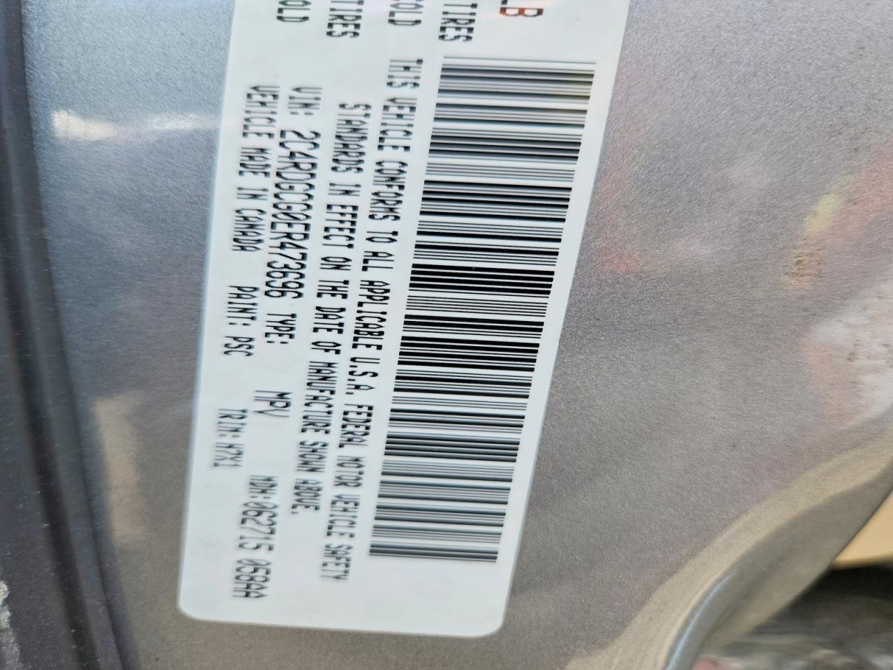2014 Dodge Grand Caravan Sxt Silver vin: 2C4RDGCG0ER473696