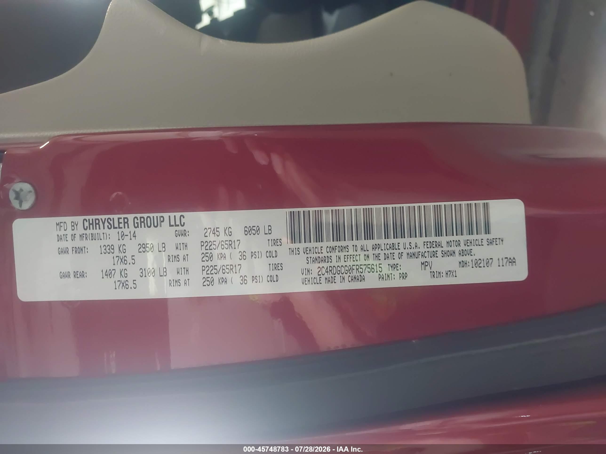 2015 Dodge Grand Caravan Sxt Red vin: 2C4RDGCG0FR575615