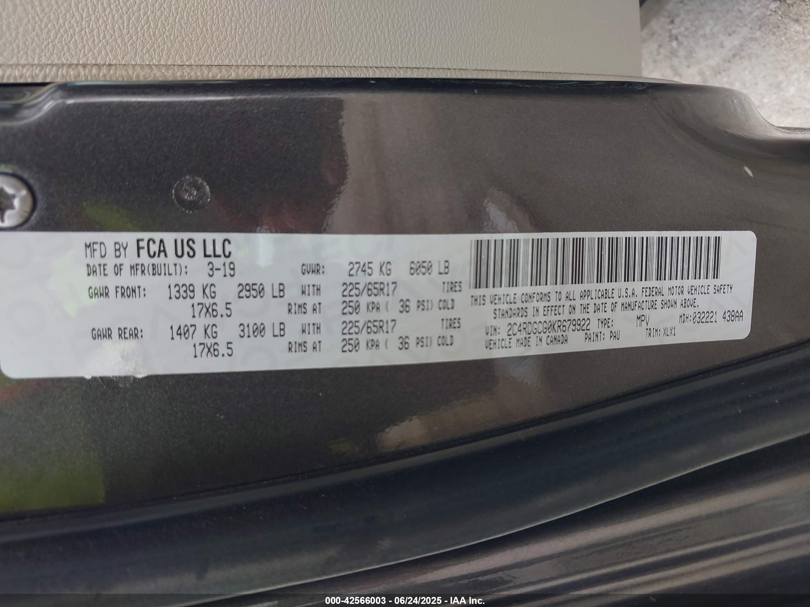 2019 Dodge Grand Caravan Sxt Gray vin: 2C4RDGCG0KR679922