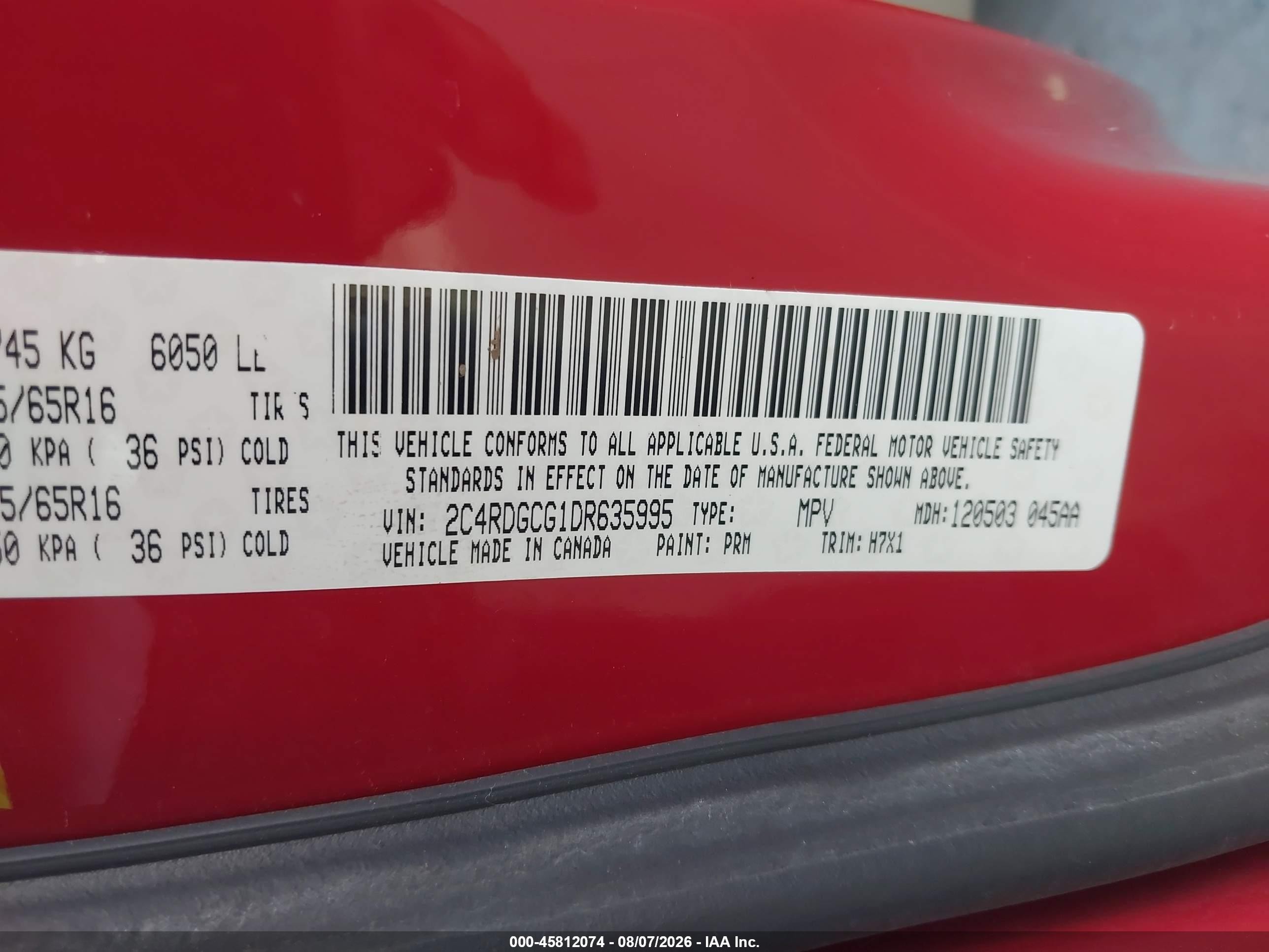 2013 Dodge Grand Caravan Sxt Красный vin: 2C4RDGCG1DR635995
