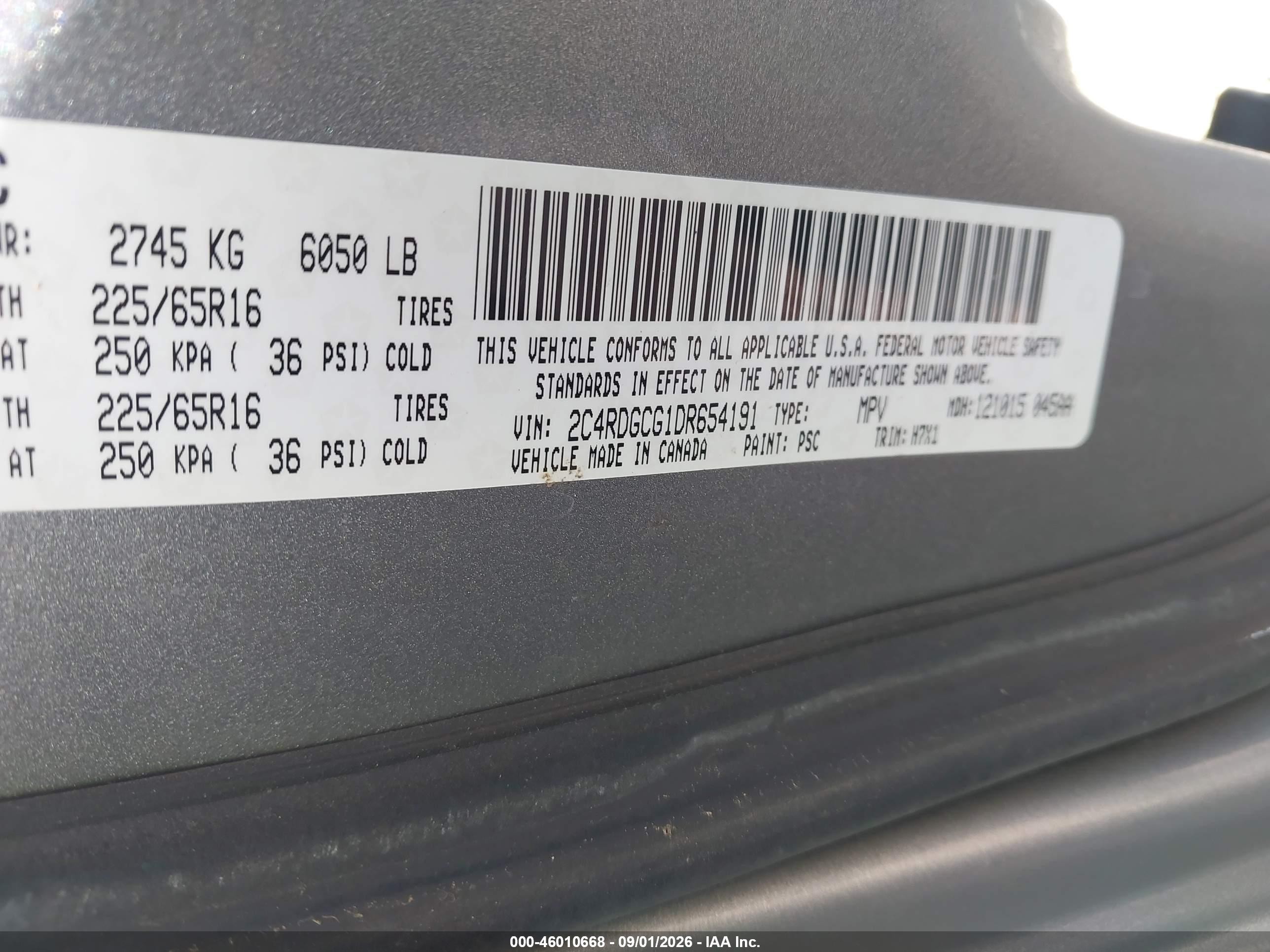 2013 Dodge Grand Caravan Sxt Gray vin: 2C4RDGCG1DR654191