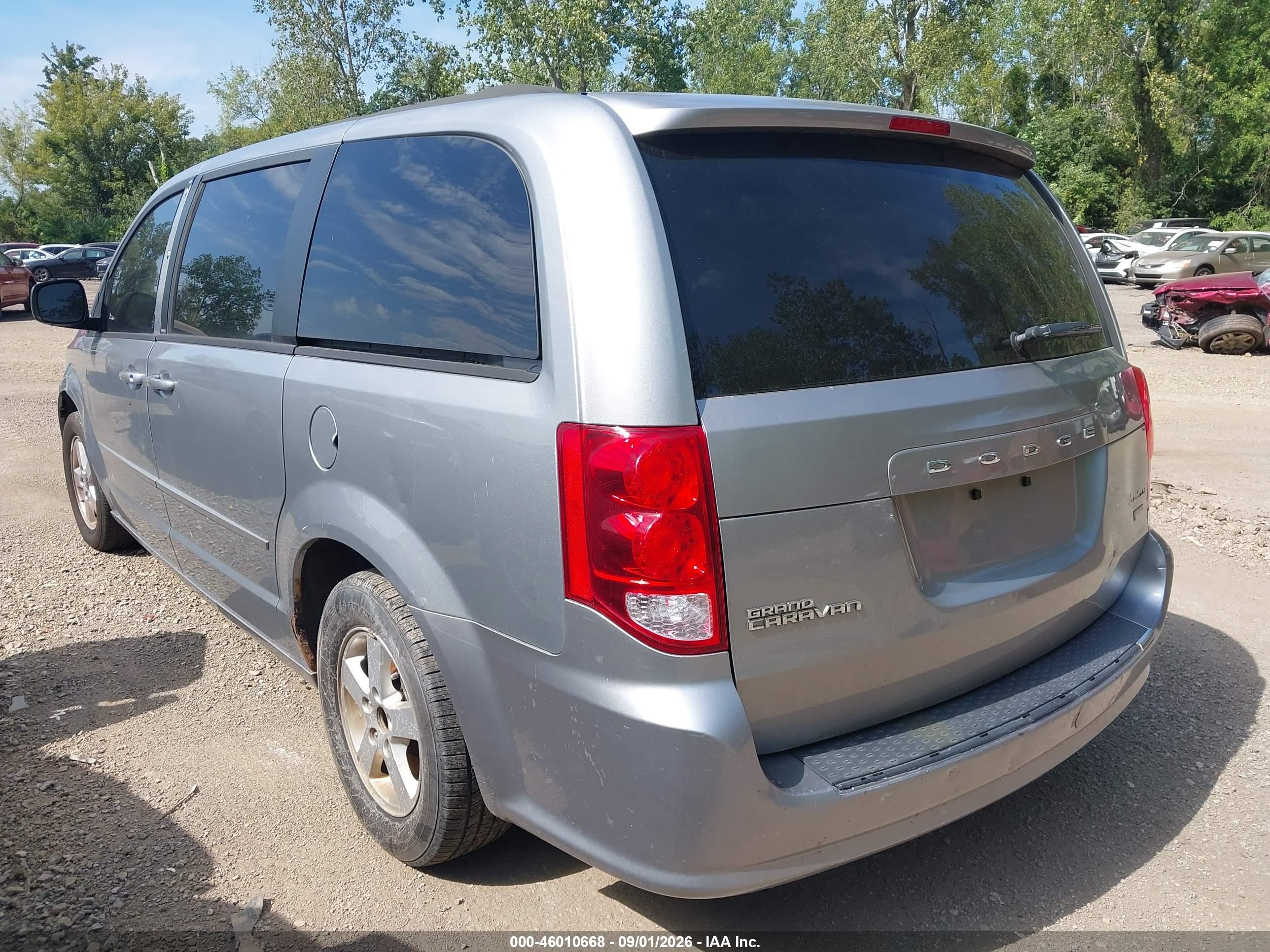 2013 Dodge Grand Caravan Sxt Gray vin: 2C4RDGCG1DR654191