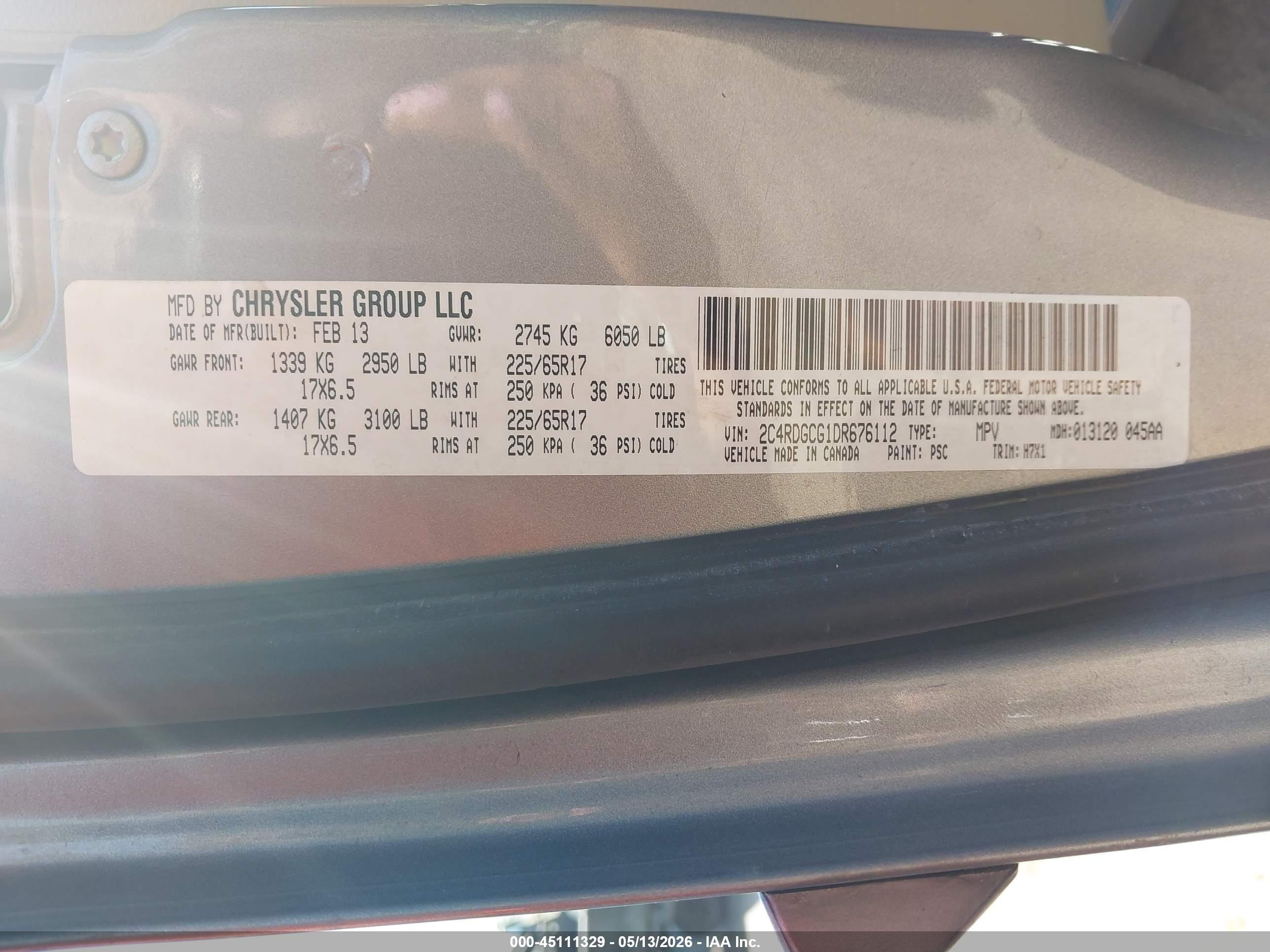 2013 Dodge Grand Caravan Sxt Silver vin: 2C4RDGCG1DR676112