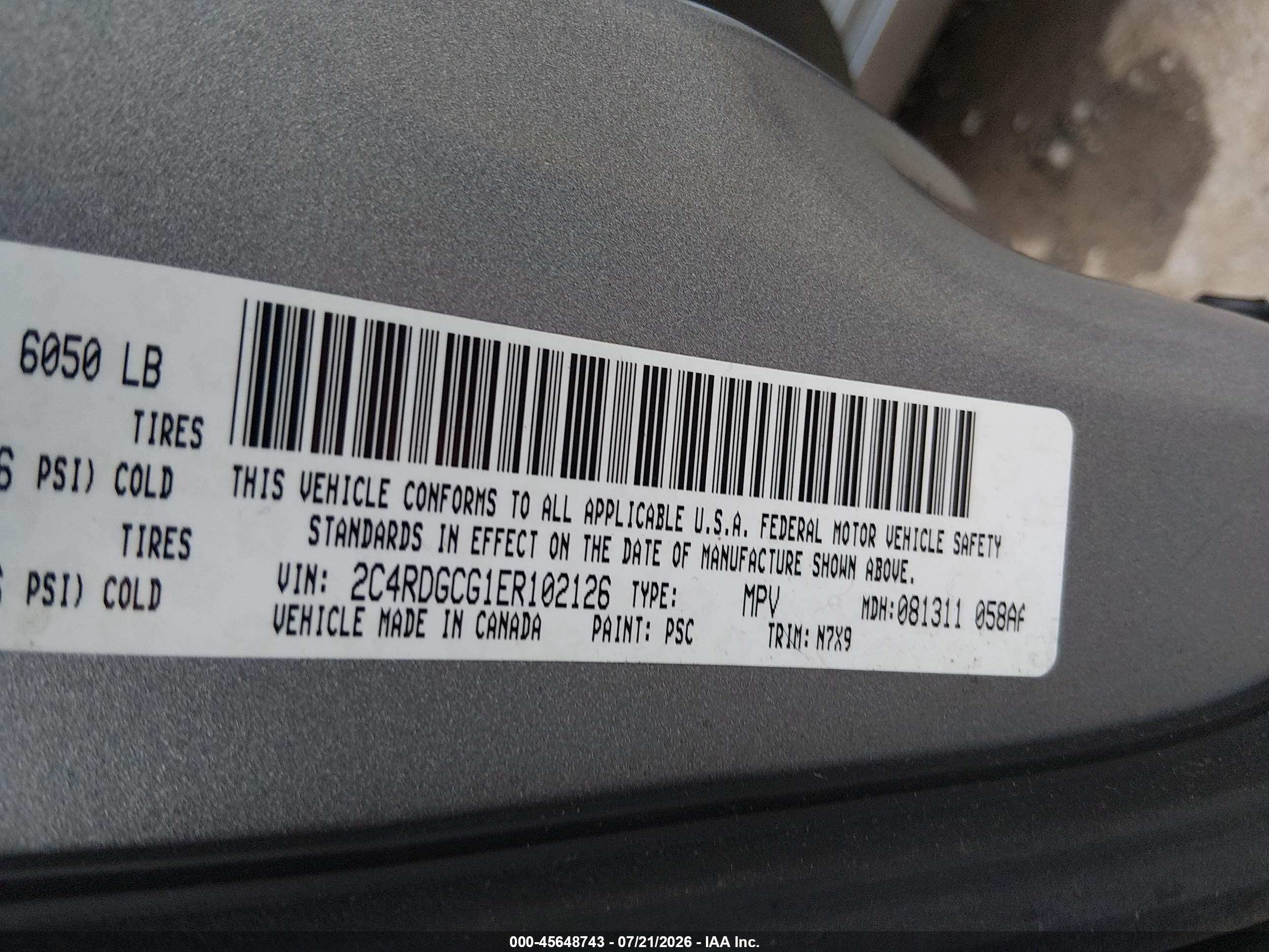 2014 Dodge Grand Caravan Sxt Silver vin: 2C4RDGCG1ER102126
