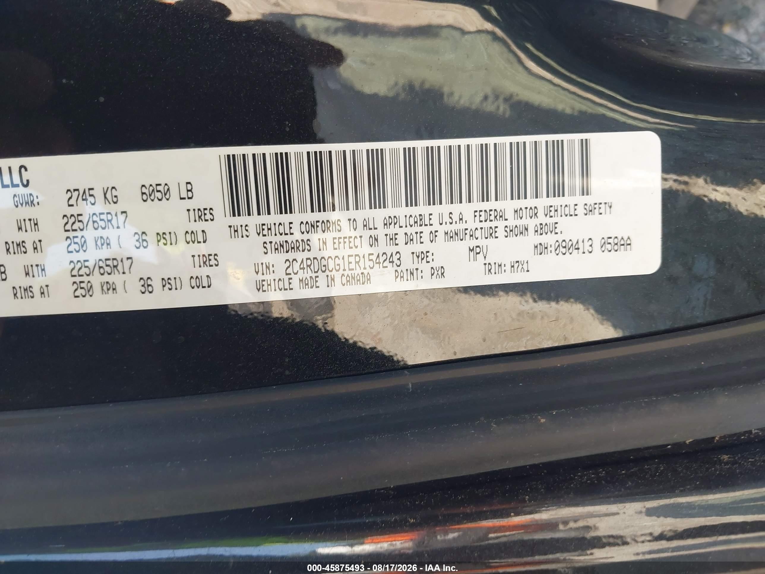 2014 Dodge Grand Caravan Sxt Black vin: 2C4RDGCG1ER154243