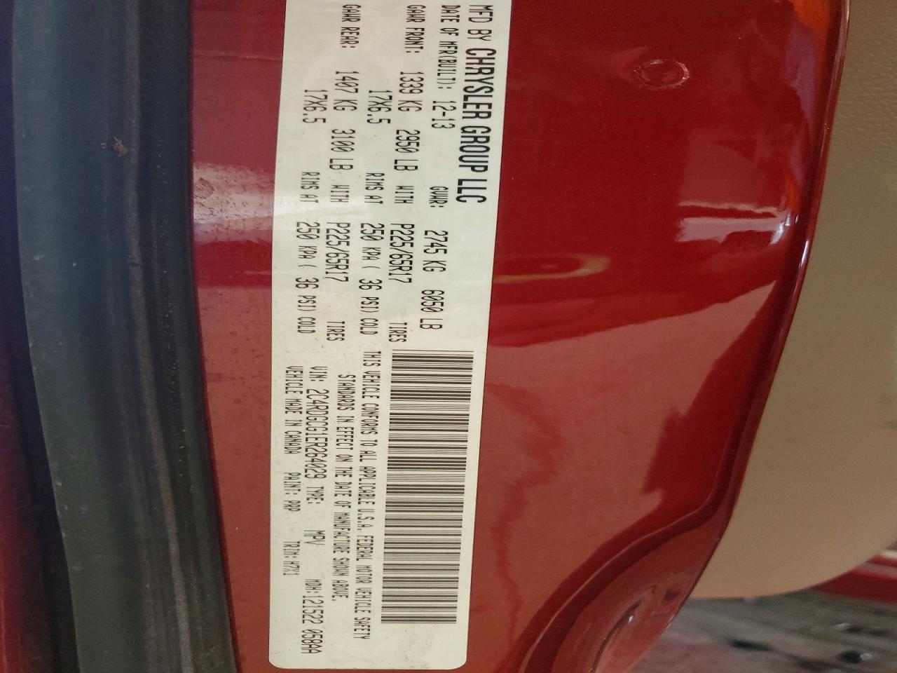 2014 Dodge Grand Caravan Sxt Red vin: 2C4RDGCG1ER264029