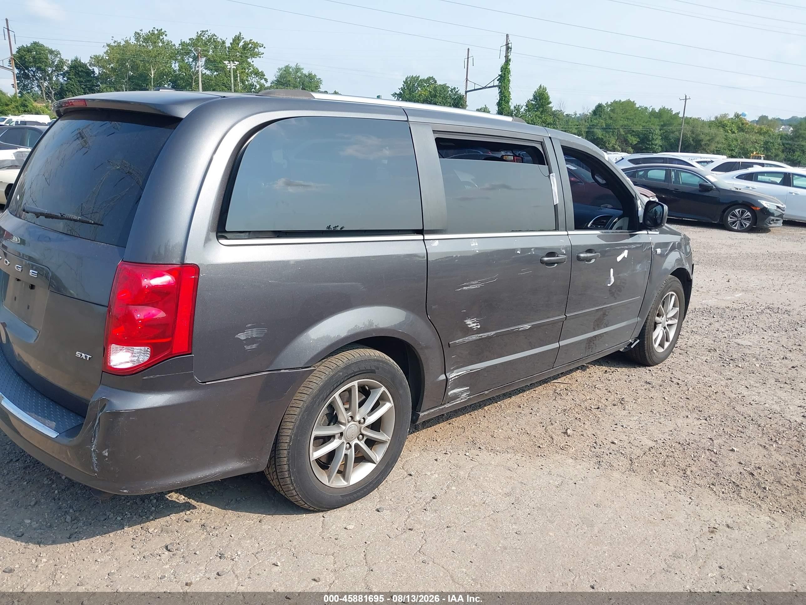2014 Dodge Grand Caravan Sxt Gray vin: 2C4RDGCG1ER273961