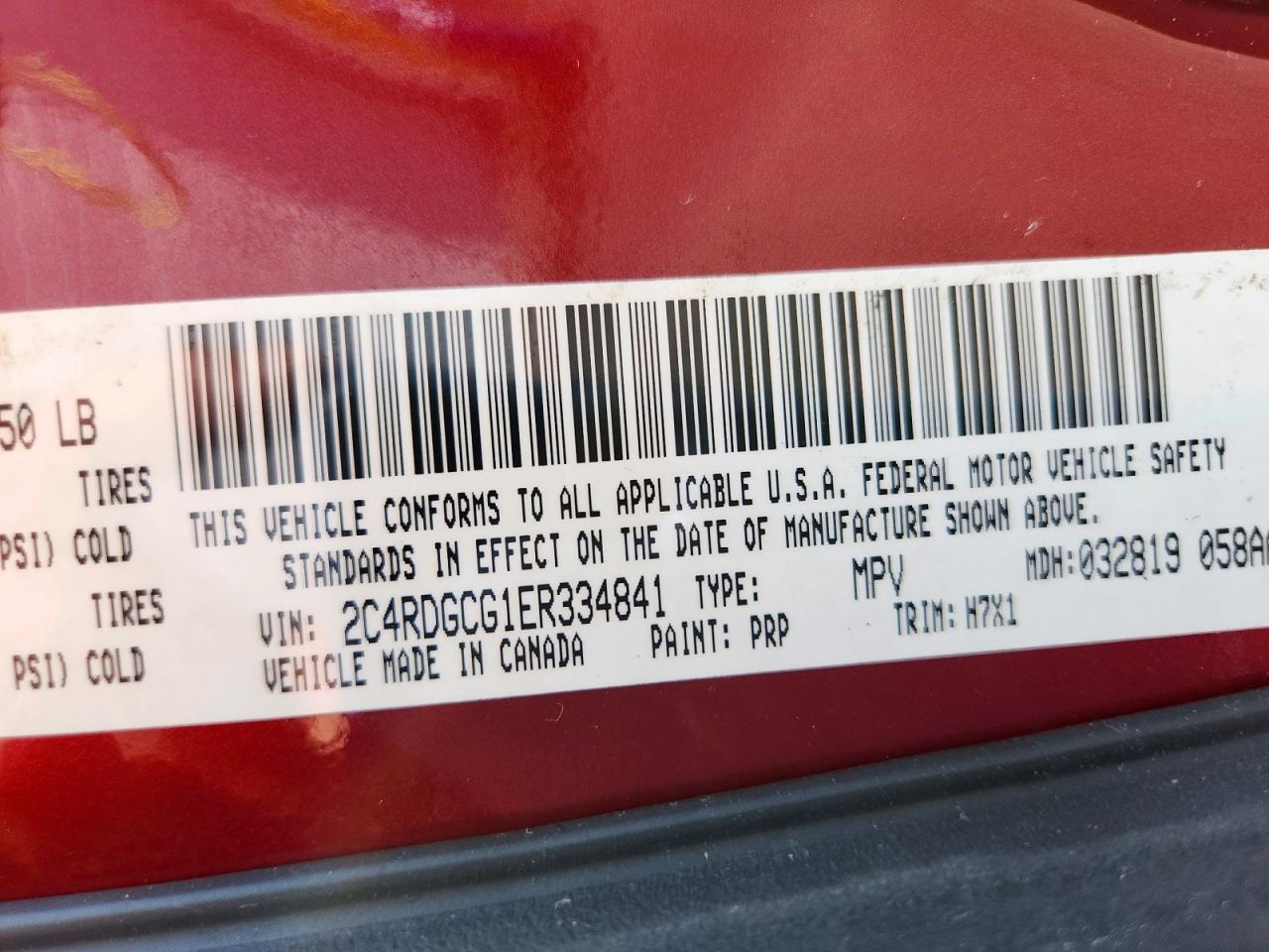 2014 Dodge Grand Caravan Sxt Red vin: 2C4RDGCG1ER334841
