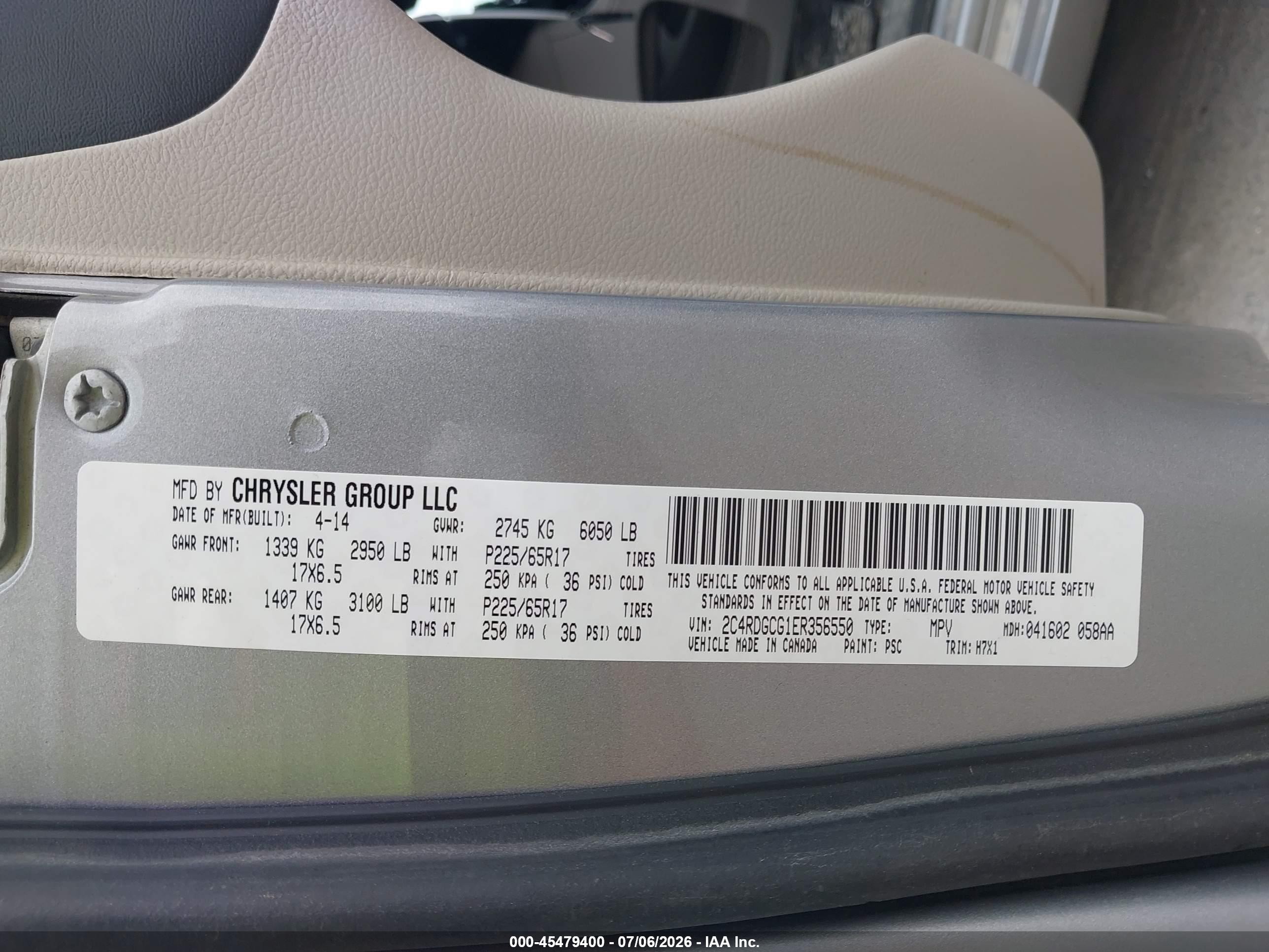 2014 Dodge Grand Caravan Sxt Silver vin: 2C4RDGCG1ER356550