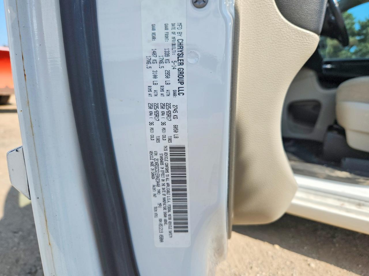 2014 Dodge Grand Caravan Sxt Белый vin: 2C4RDGCG1ER423440