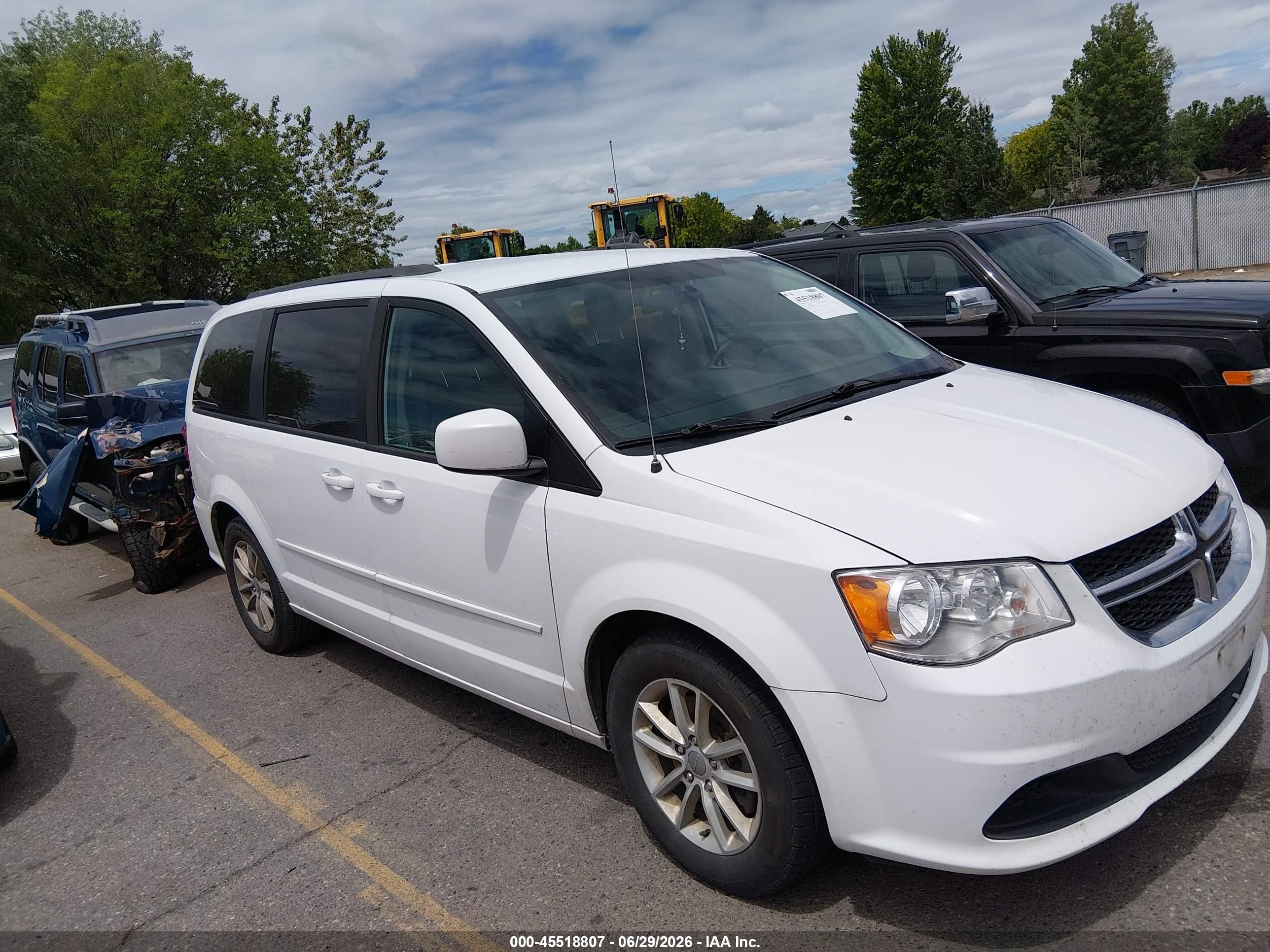 2014 Dodge Grand Caravan Sxt White vin: 2C4RDGCG1ER429058