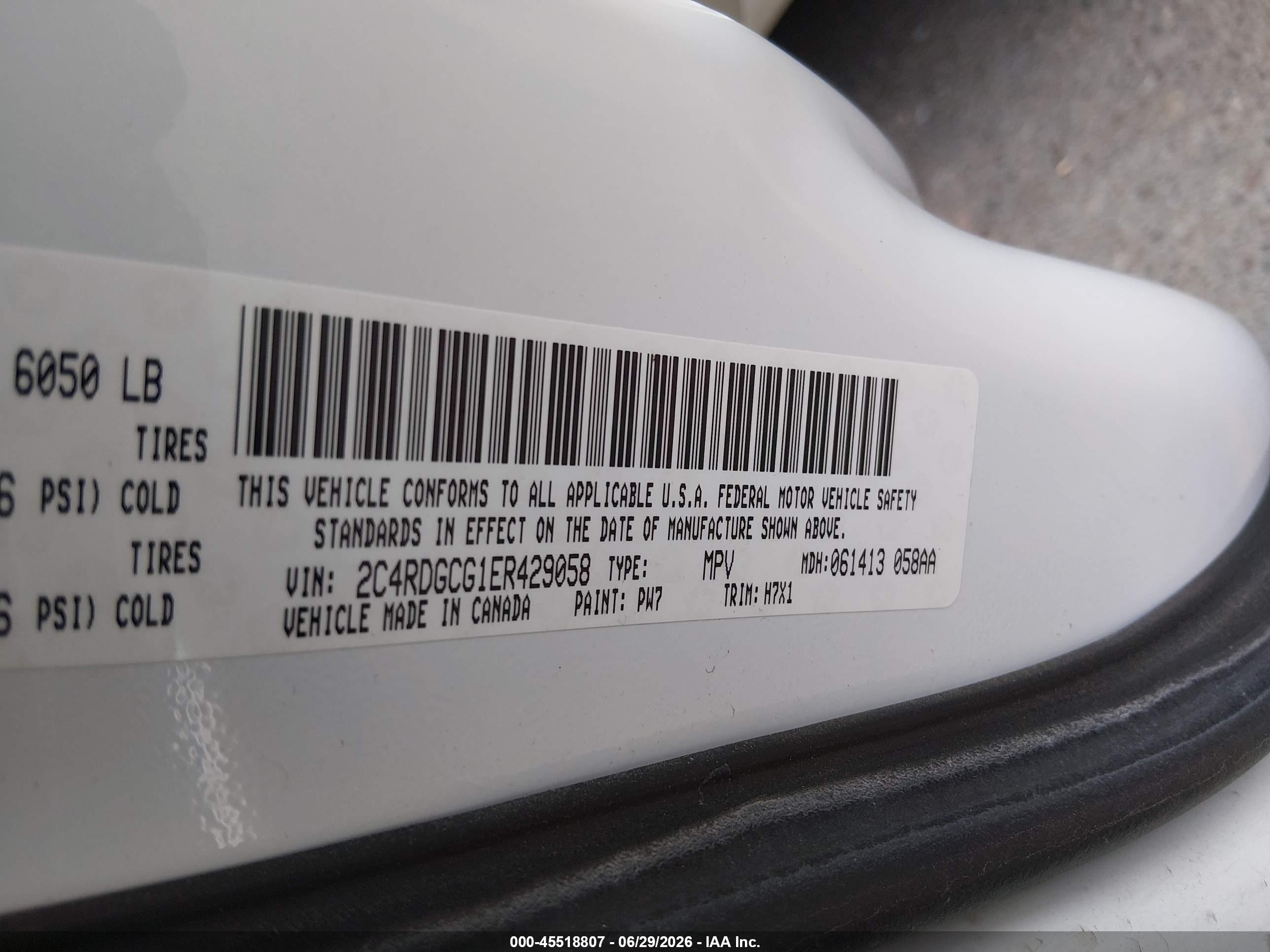 2014 Dodge Grand Caravan Sxt White vin: 2C4RDGCG1ER429058
