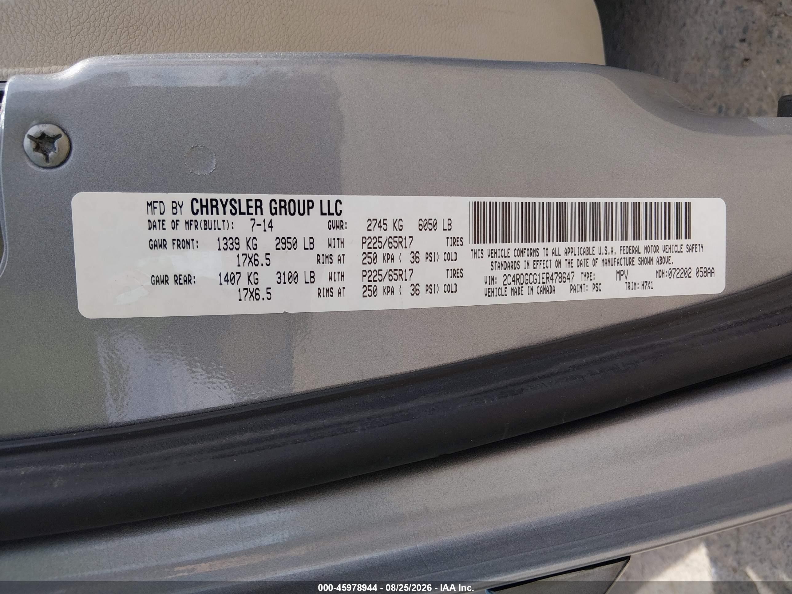 2014 Dodge Grand Caravan Sxt Silver vin: 2C4RDGCG1ER478647