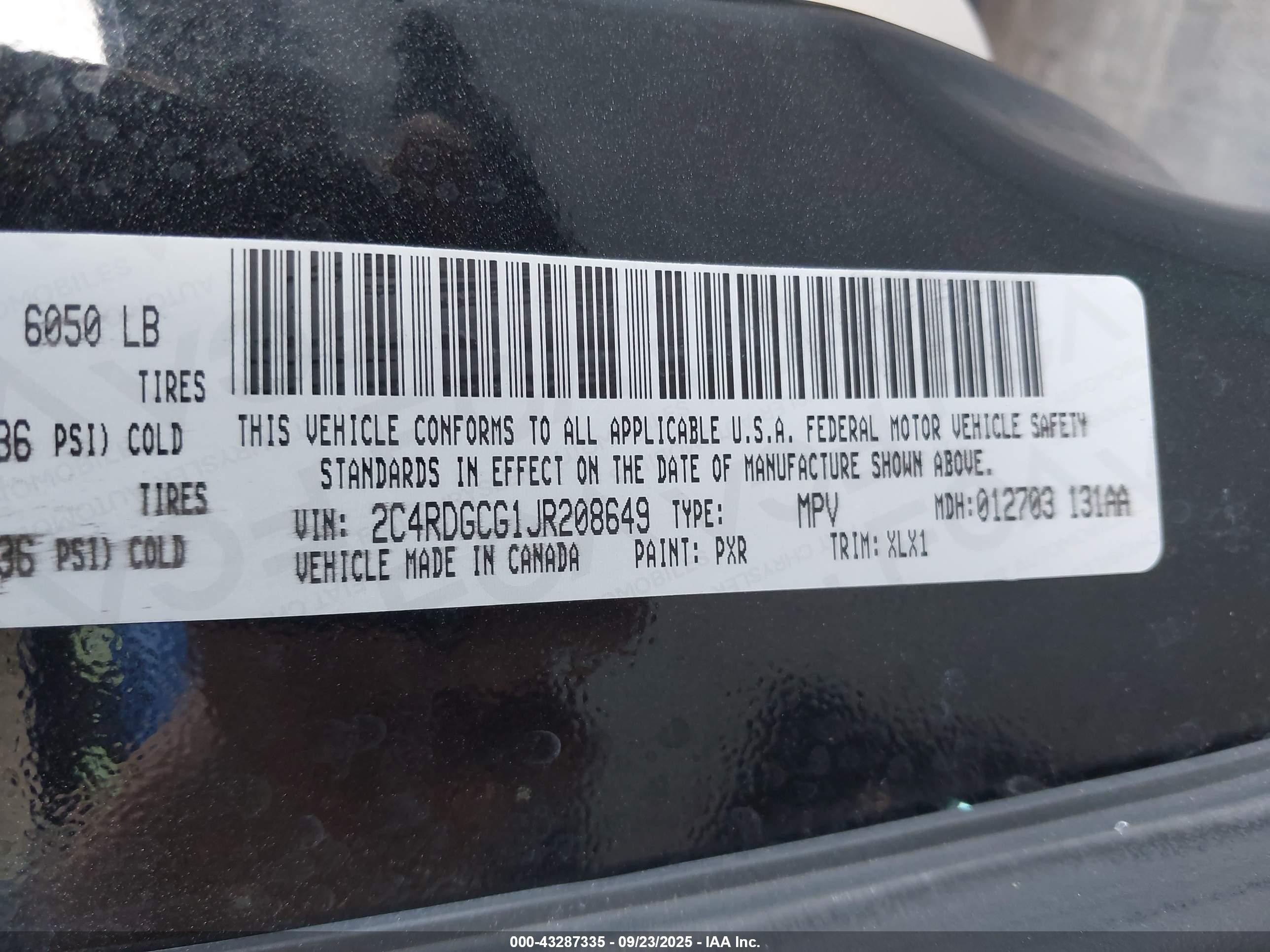 2018 Dodge Grand Caravan Sxt Черный vin: 2C4RDGCG1JR208649