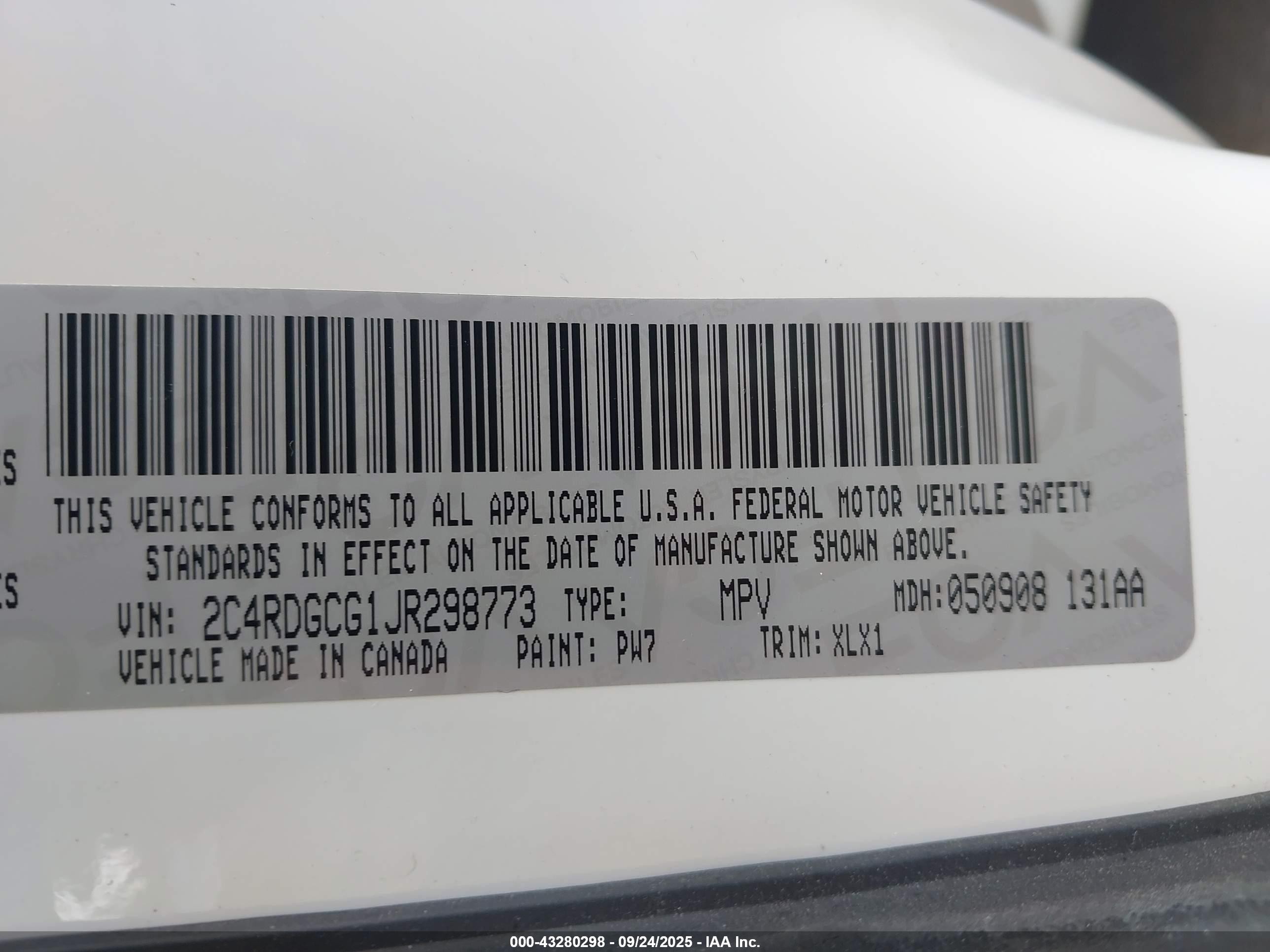 2018 Dodge Grand Caravan Sxt Белый vin: 2C4RDGCG1JR298773