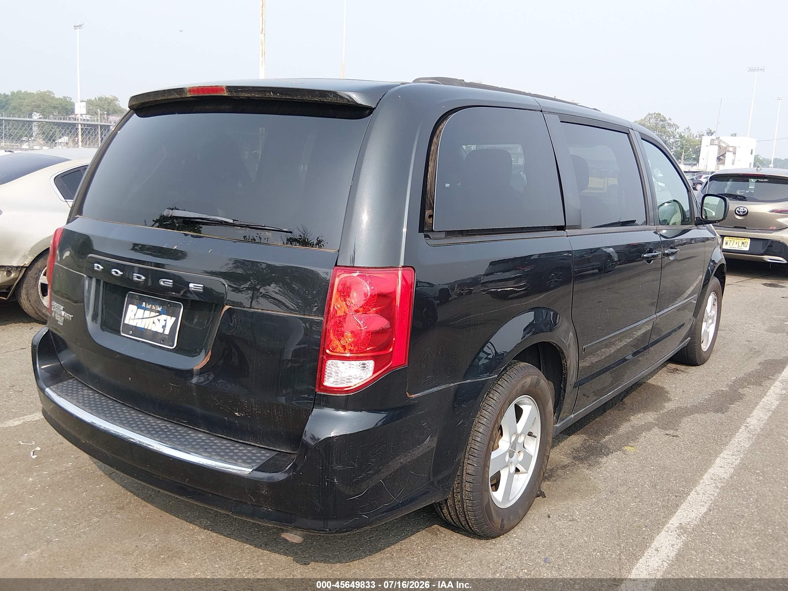 2012 Dodge Grand Caravan Sxt Black vin: 2C4RDGCG2CR179603