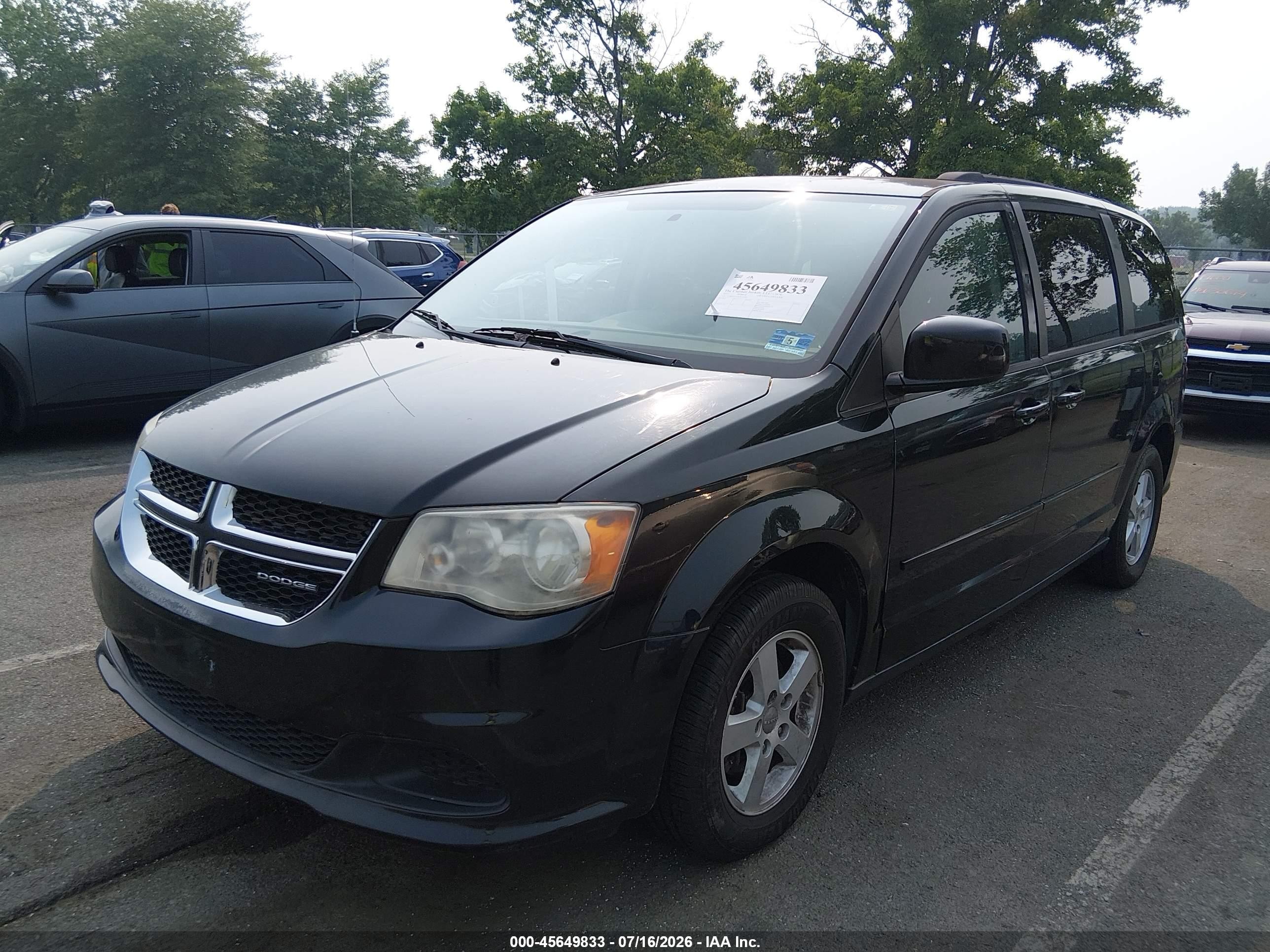 2012 Dodge Grand Caravan Sxt Black vin: 2C4RDGCG2CR179603