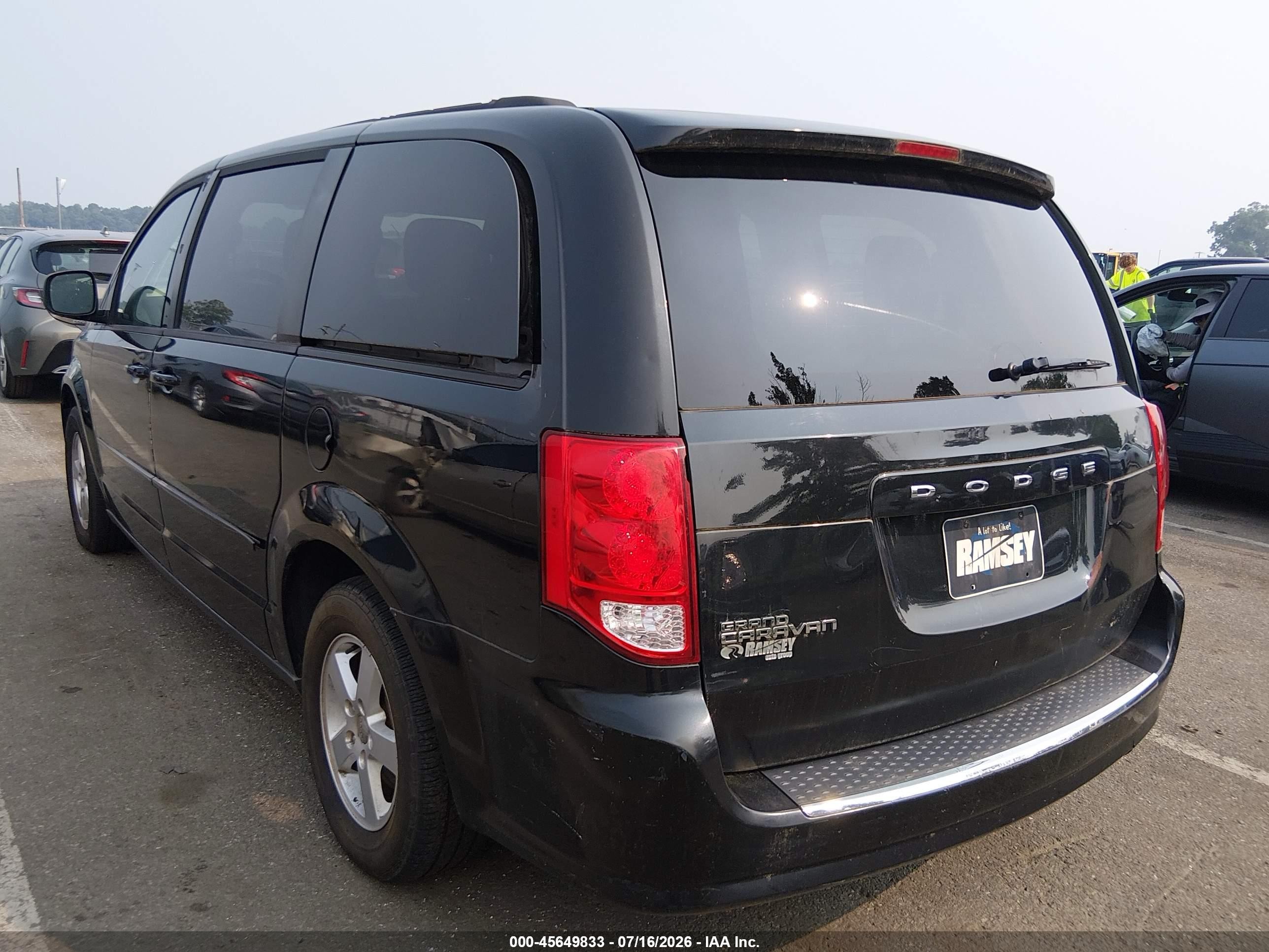 2012 Dodge Grand Caravan Sxt Black vin: 2C4RDGCG2CR179603
