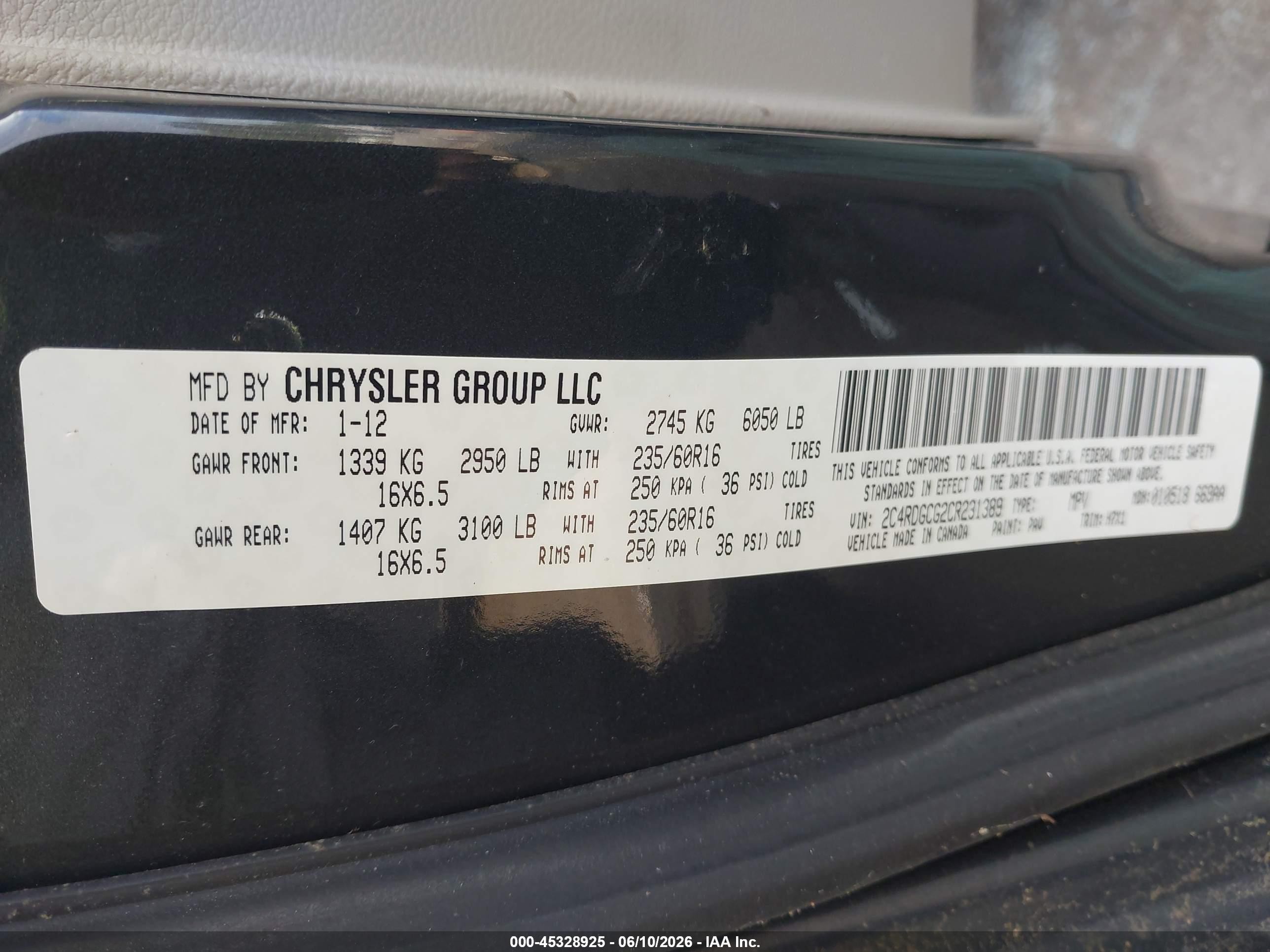 2012 Dodge Grand Caravan Sxt Black vin: 2C4RDGCG2CR231389