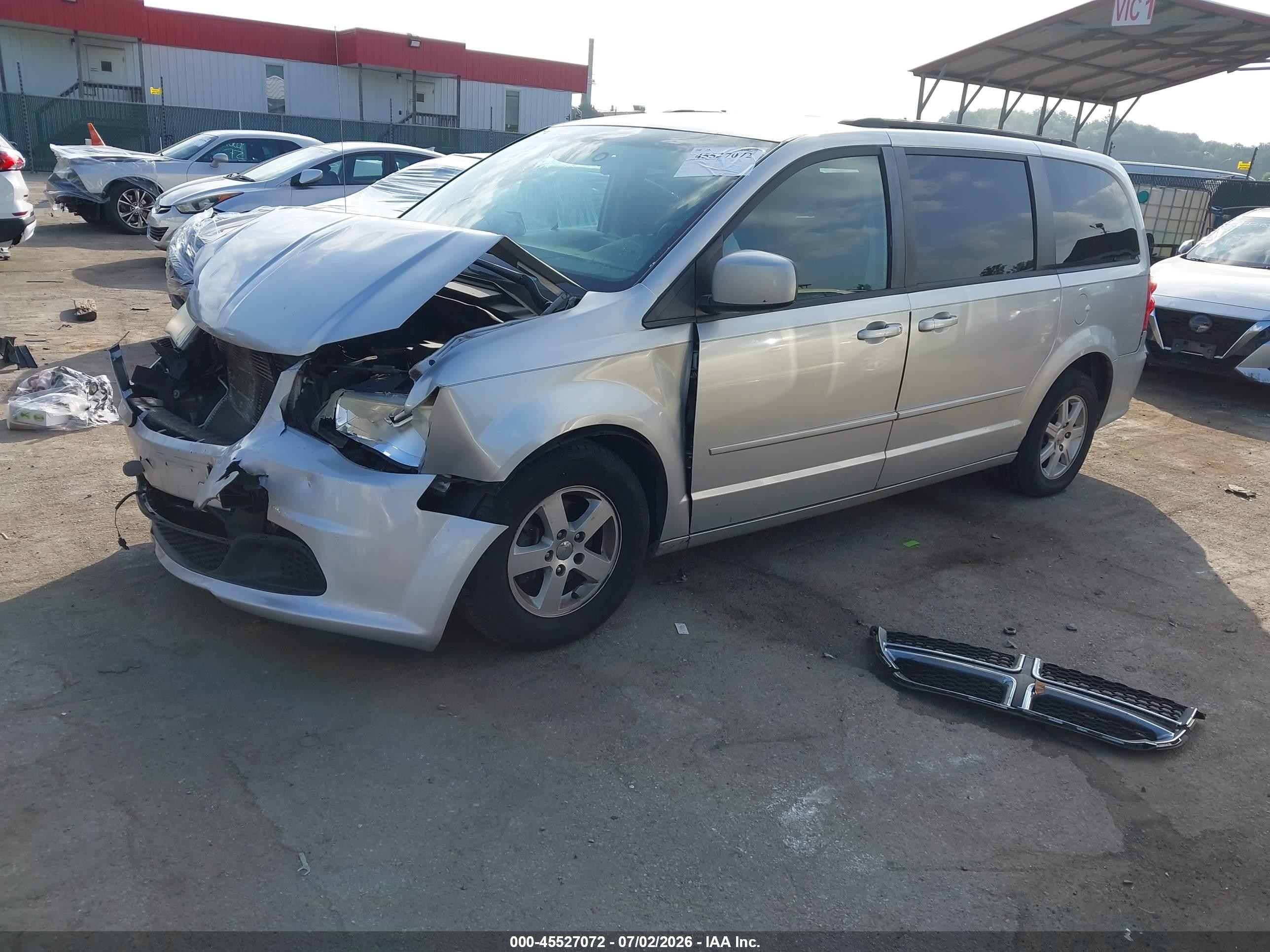 2012 Dodge Grand Caravan Sxt Silver vin: 2C4RDGCG2CR323974