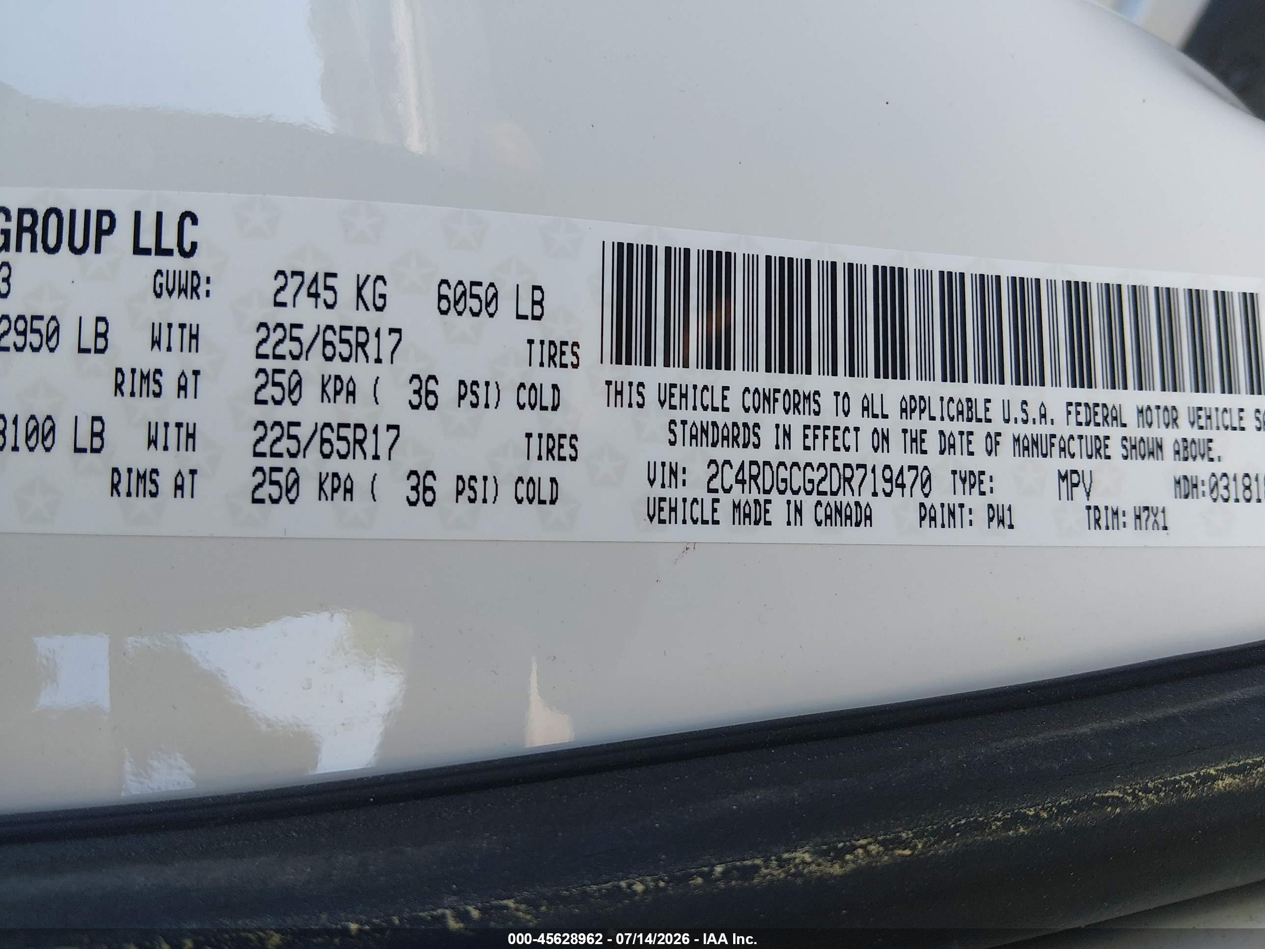 2013 Dodge Grand Caravan Sxt Белый vin: 2C4RDGCG2DR719470