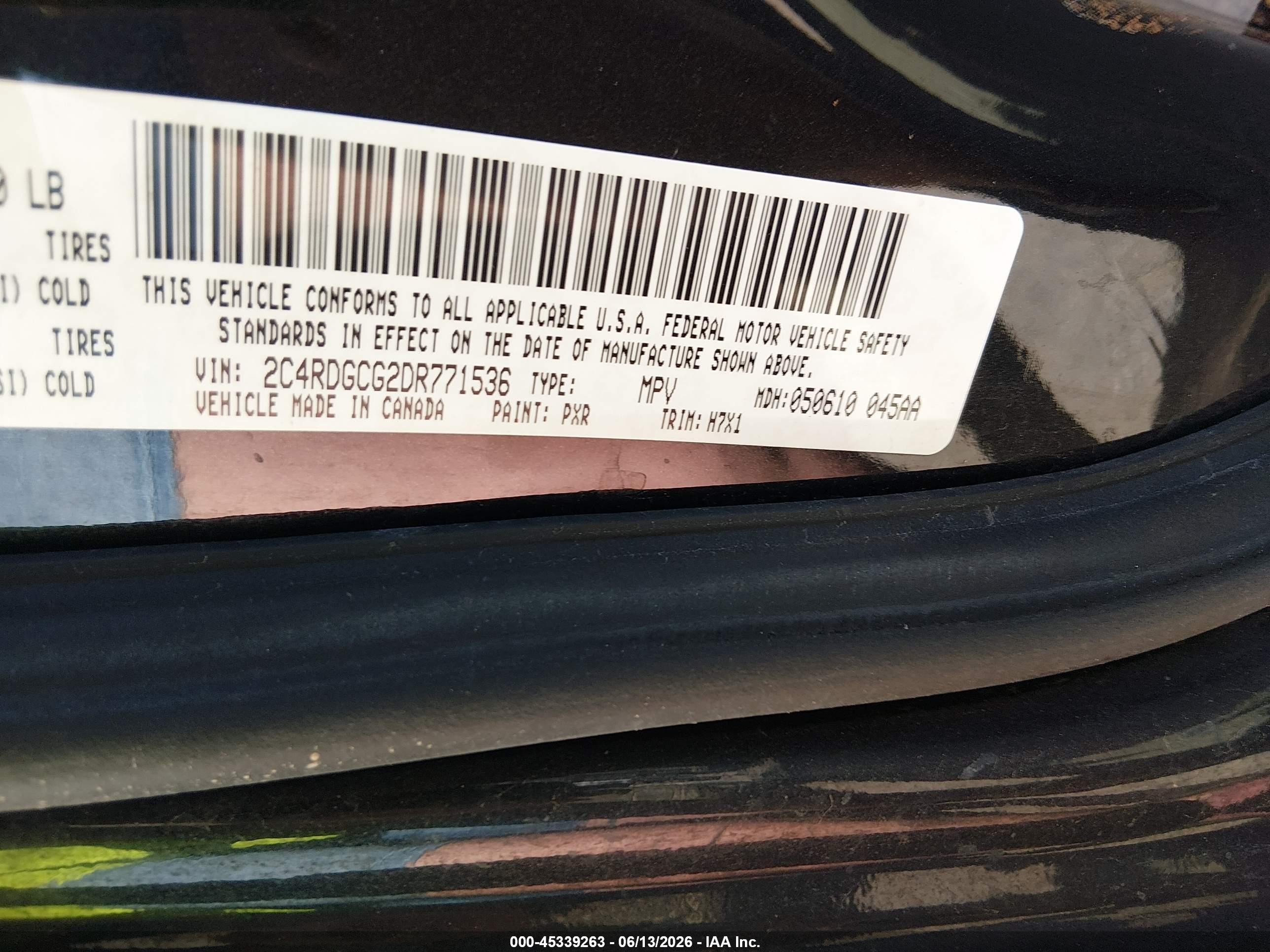 2013 Dodge Grand Caravan Sxt Black vin: 2C4RDGCG2DR771536