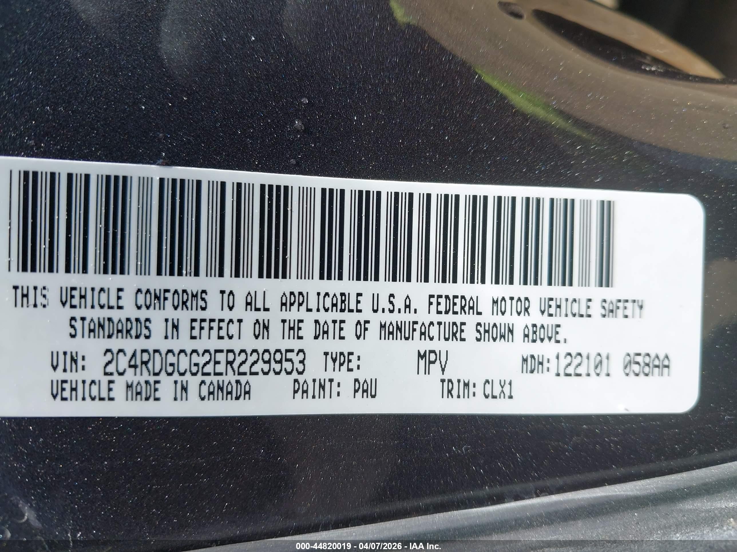 2014 Dodge Grand Caravan Sxt 30th Anniversary Gray vin: 2C4RDGCG2ER229953